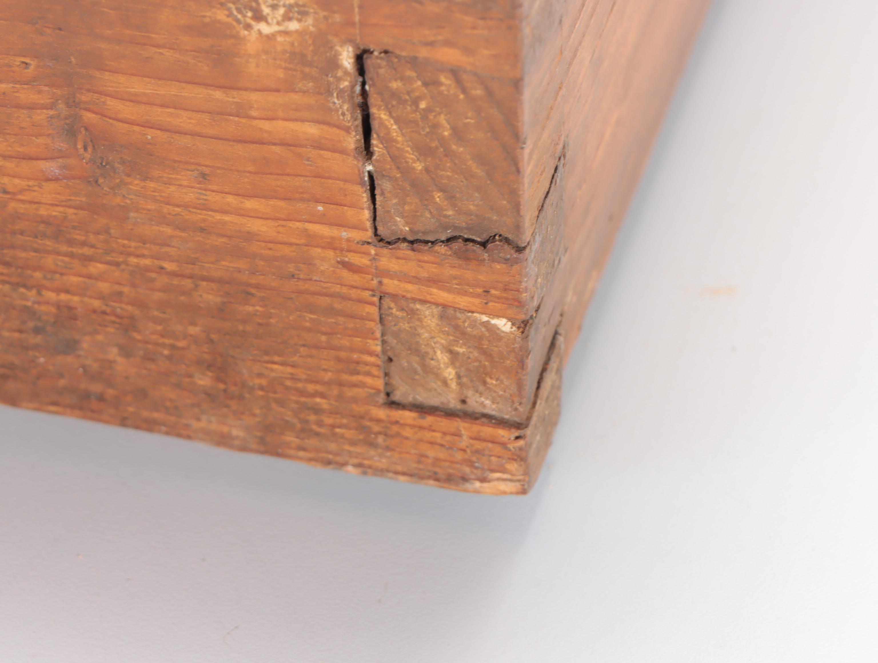 Handcrafted American Primitive Pine Wall Shelf, Antique