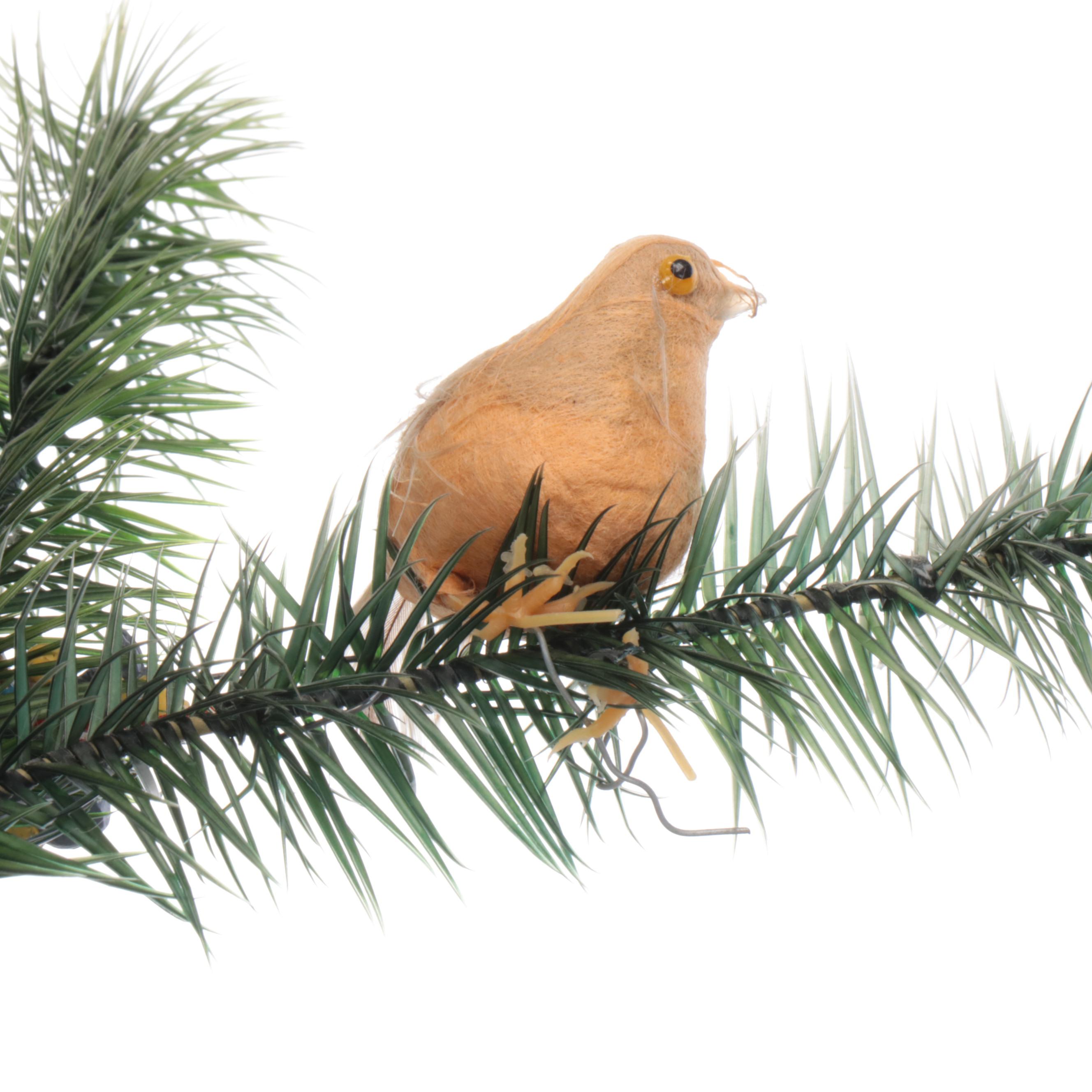 Vintage Feather Christmas Trees With German Glass Ornaments and More