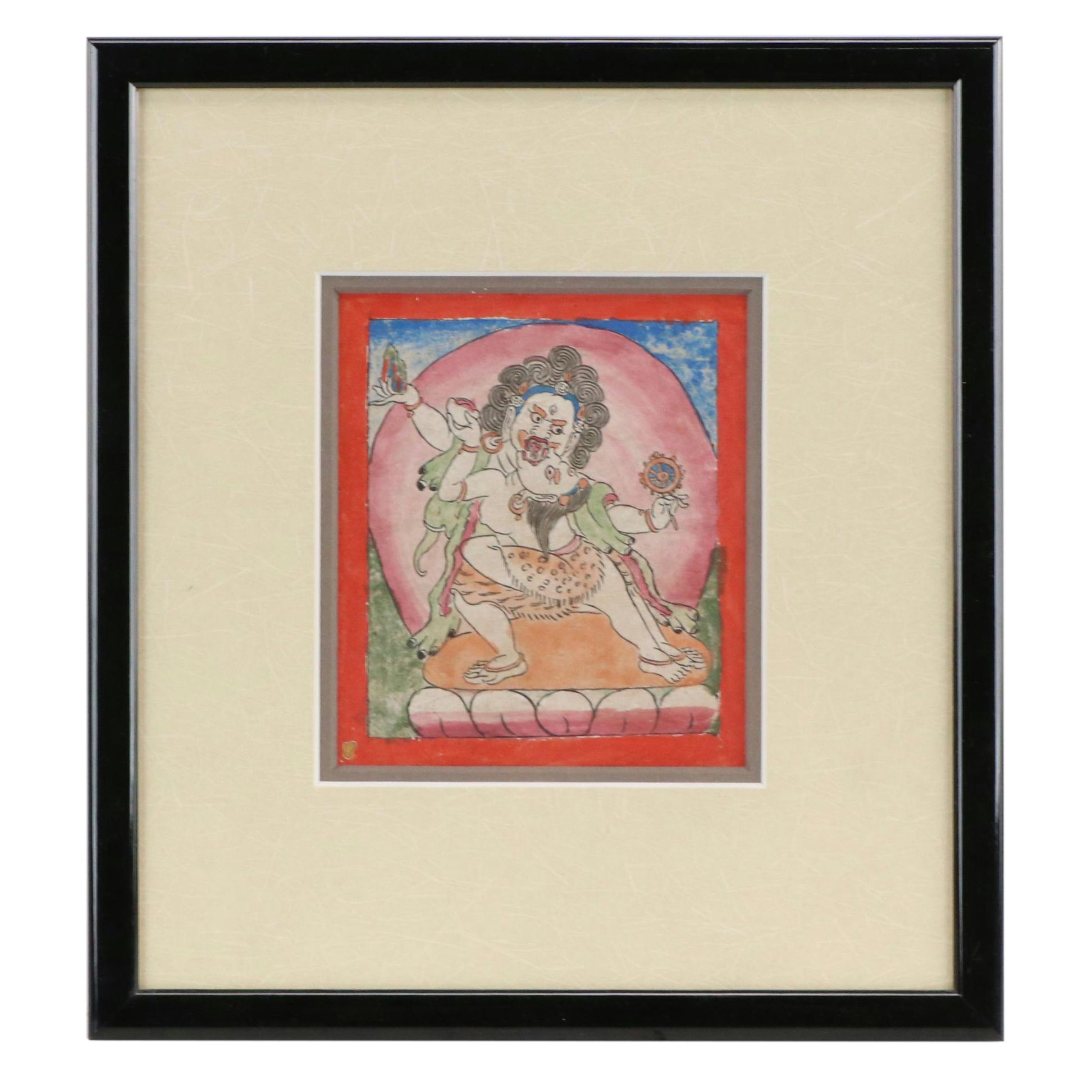 Himalayan Gouache Painting of Achala and Consort in Yab-Yum