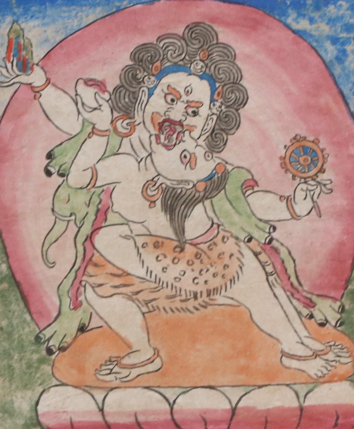 Himalayan Gouache Painting of Achala and Consort in Yab-Yum