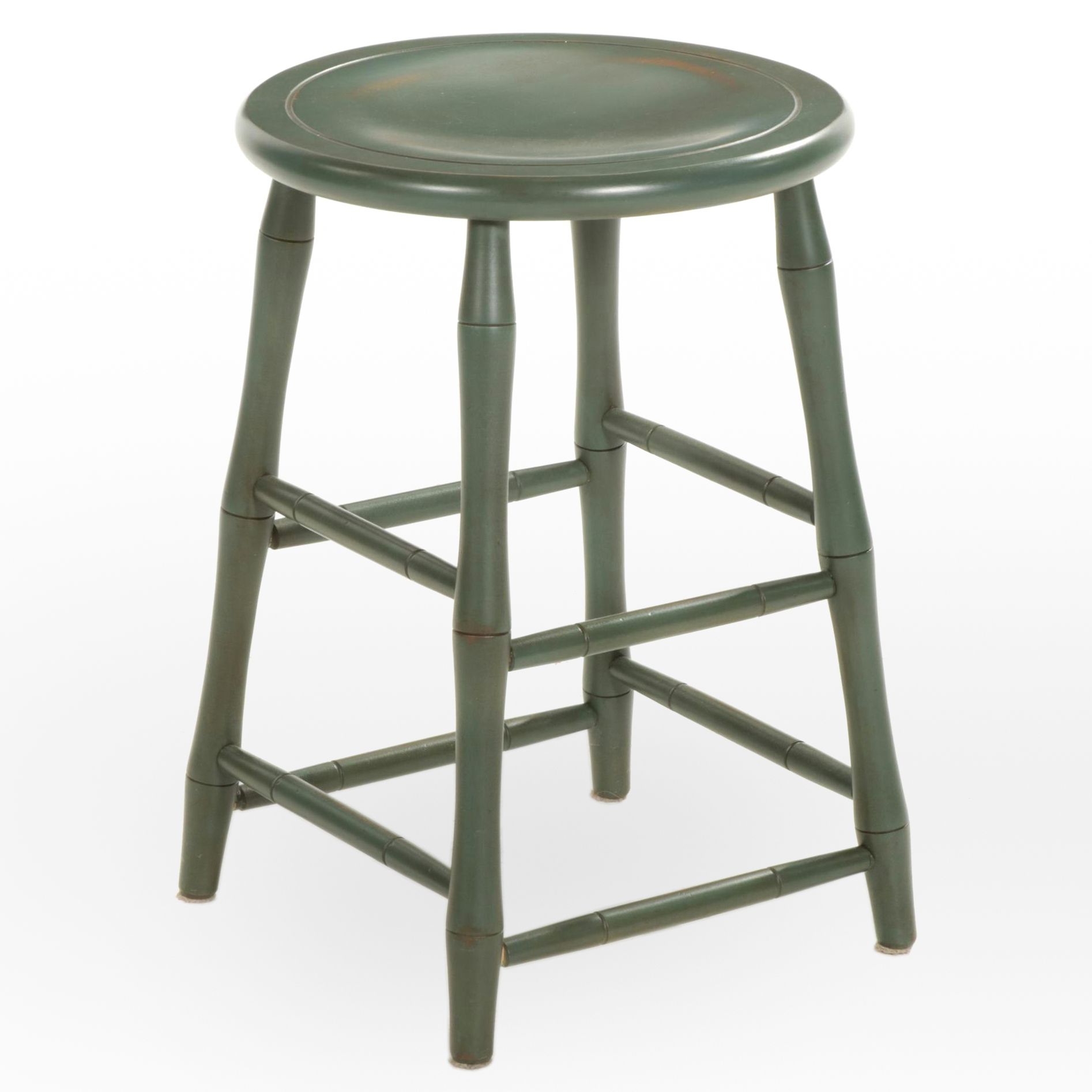 Nichols & Stone Co. Hardwood Bamboo-Form Stool, Late 20th Century