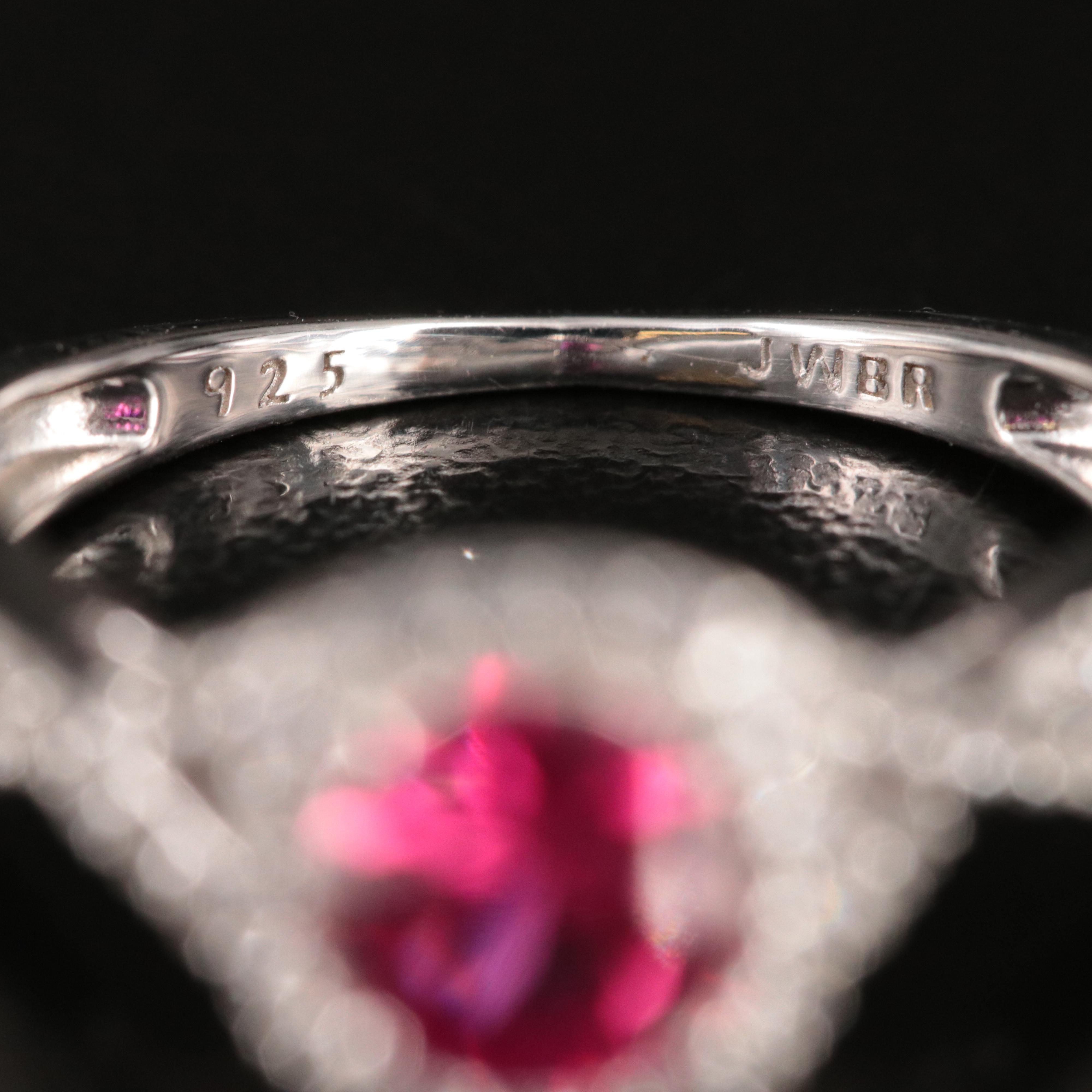 Sterling Ruby and Sapphire Twist Ring