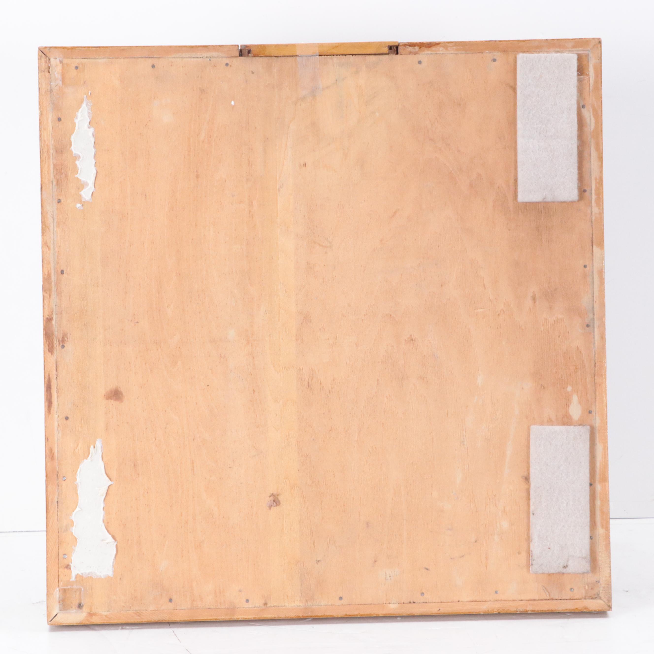 Inlaid Wood Checkerboard with Game Pieces, Early 20th Century