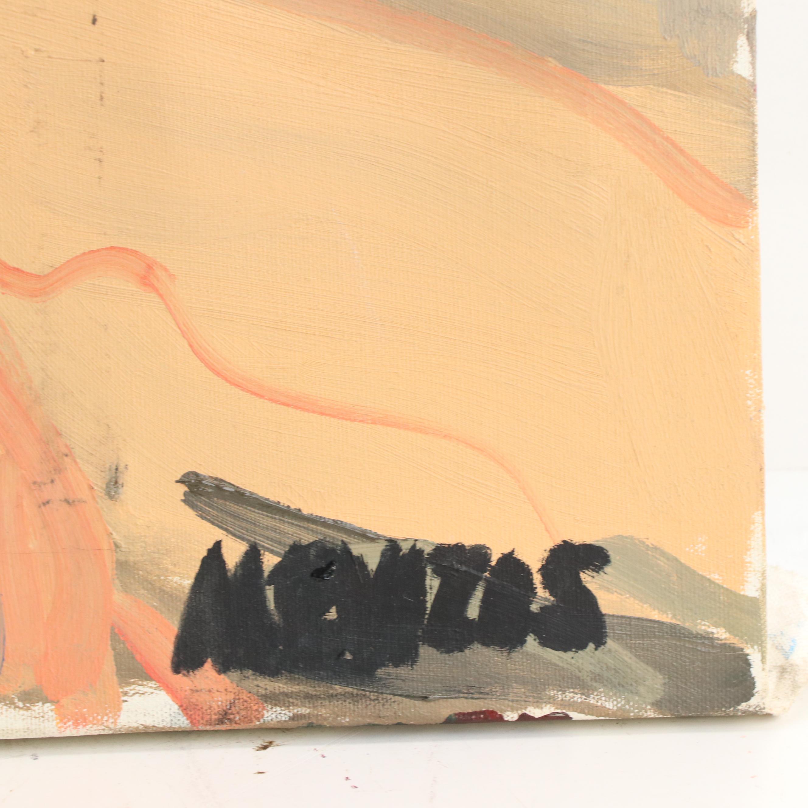 Oil Painting of a Seated Nude Figure