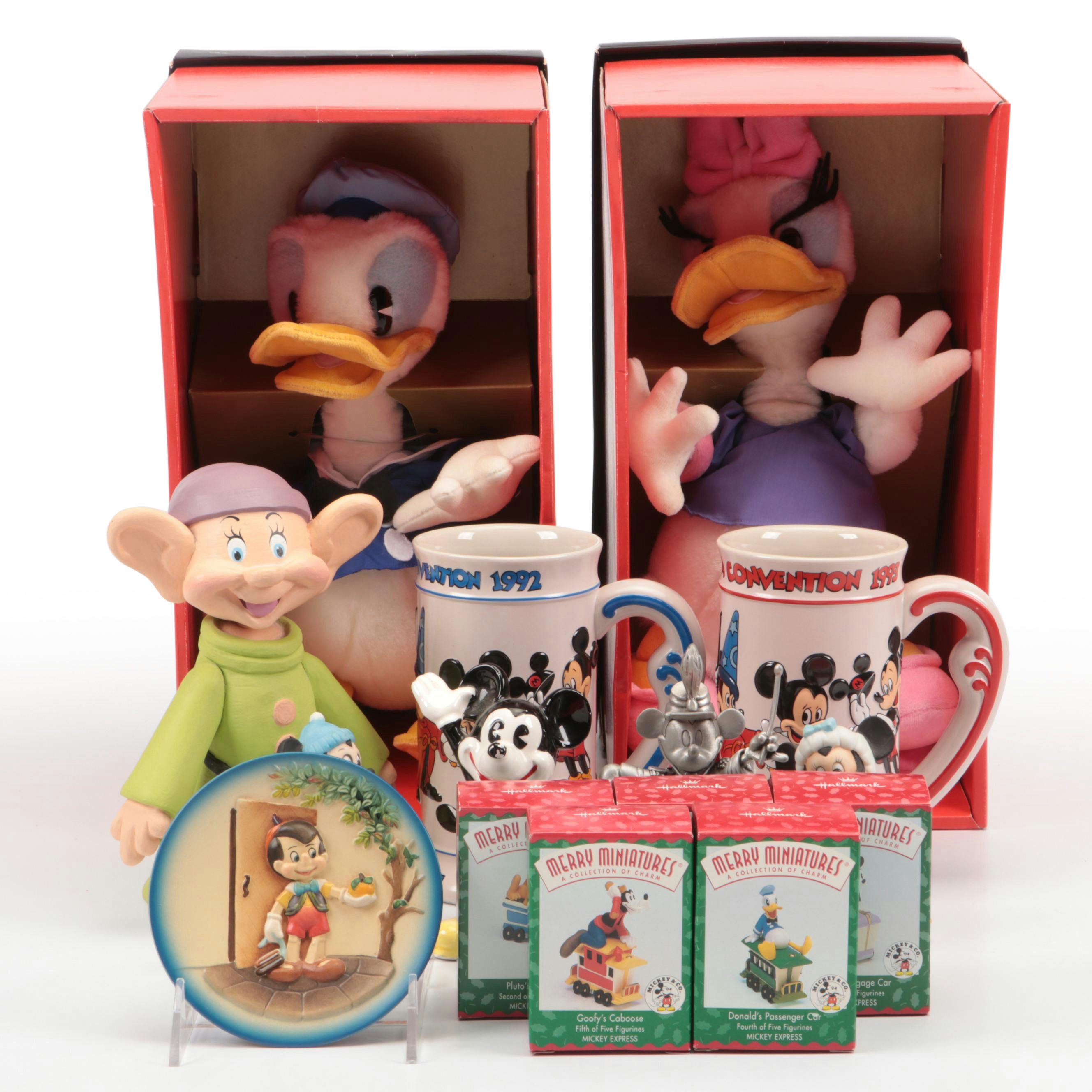 Walt Disney Donald and Daisy Duck Fabric Toys with Mickey Mugs and More