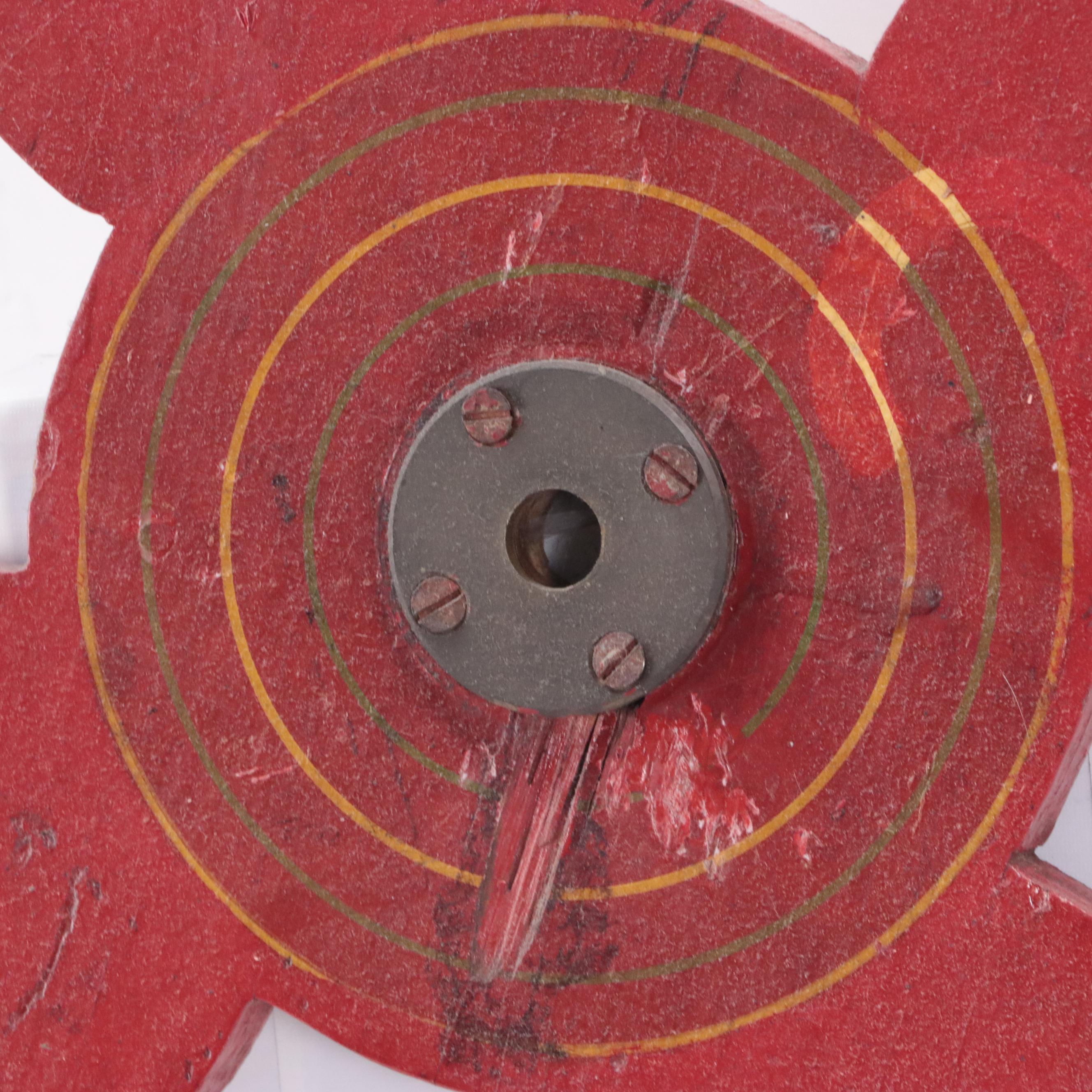Hand-Painted Wood Carnival Game Wheel, Early to Mid-20th Century