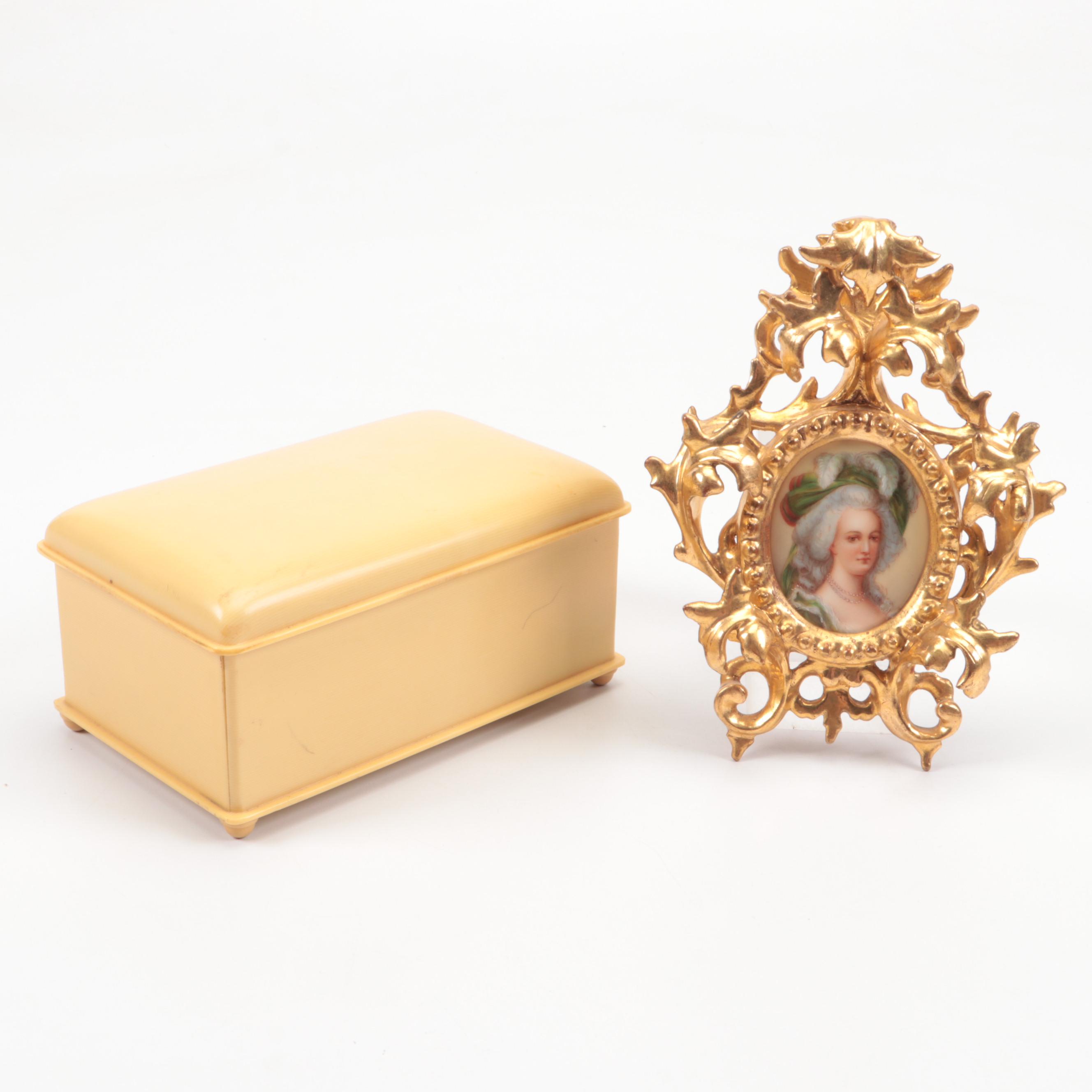 Prada and Lalique Perfume Bottles with Plaster Frame and More