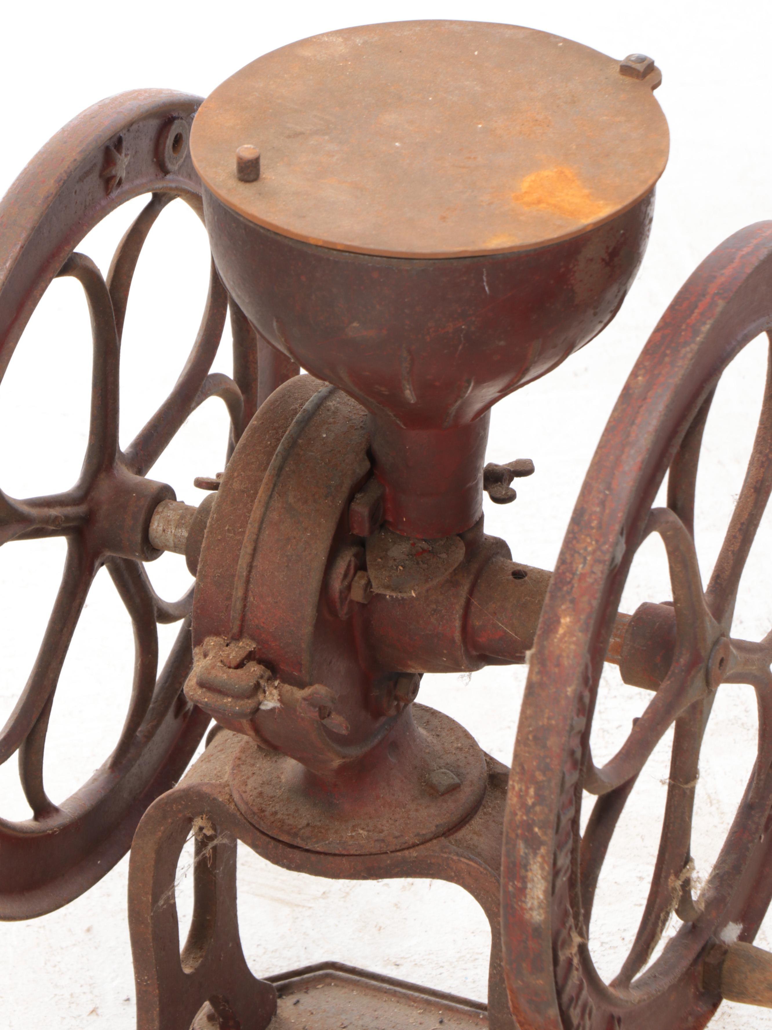 Star Mills No. 7 Enameled Cast Iron Coffee Grinder, Late 19th/Early 20th Century