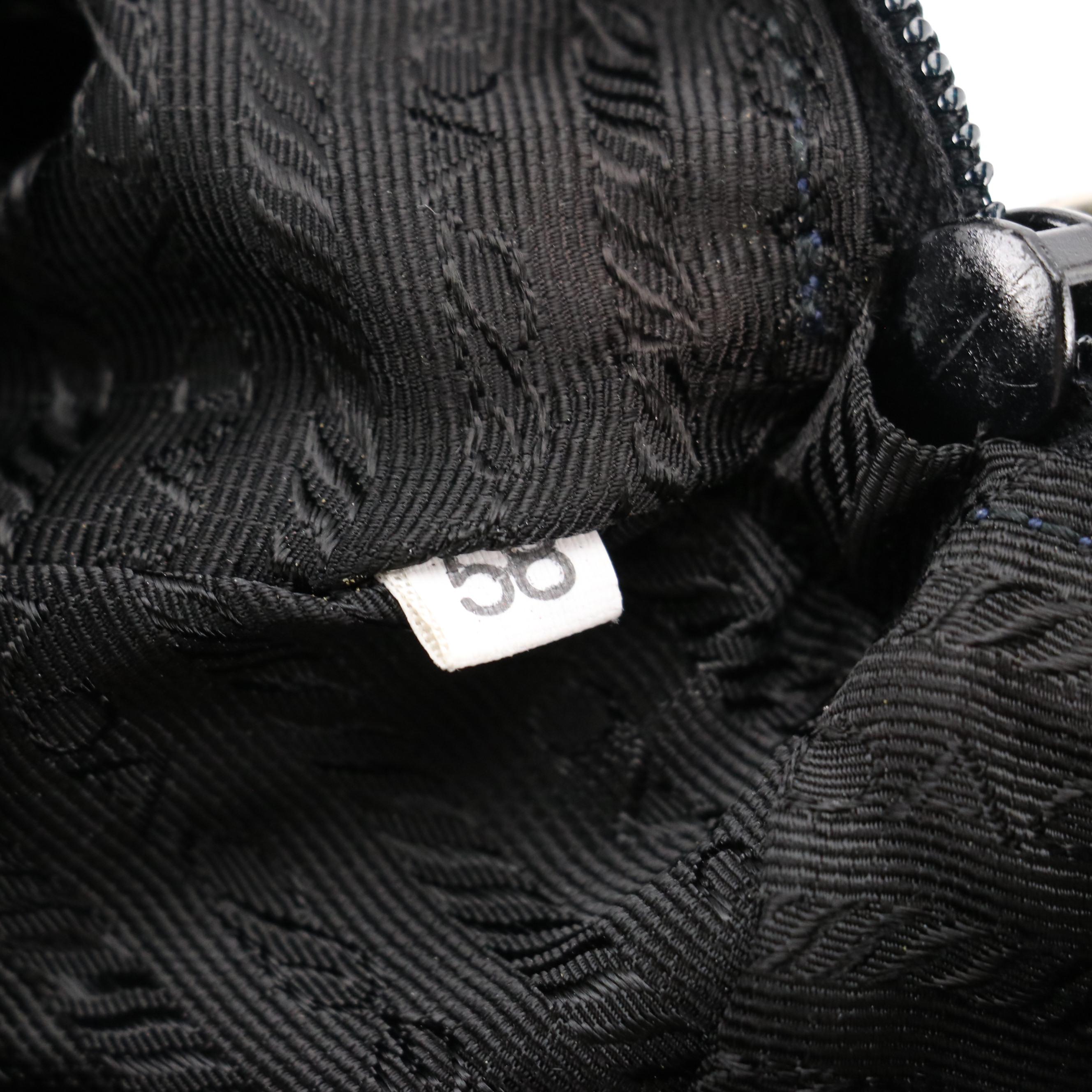 Prada Zip Pouch in Navy Blue Quilted Nylon Tessuto