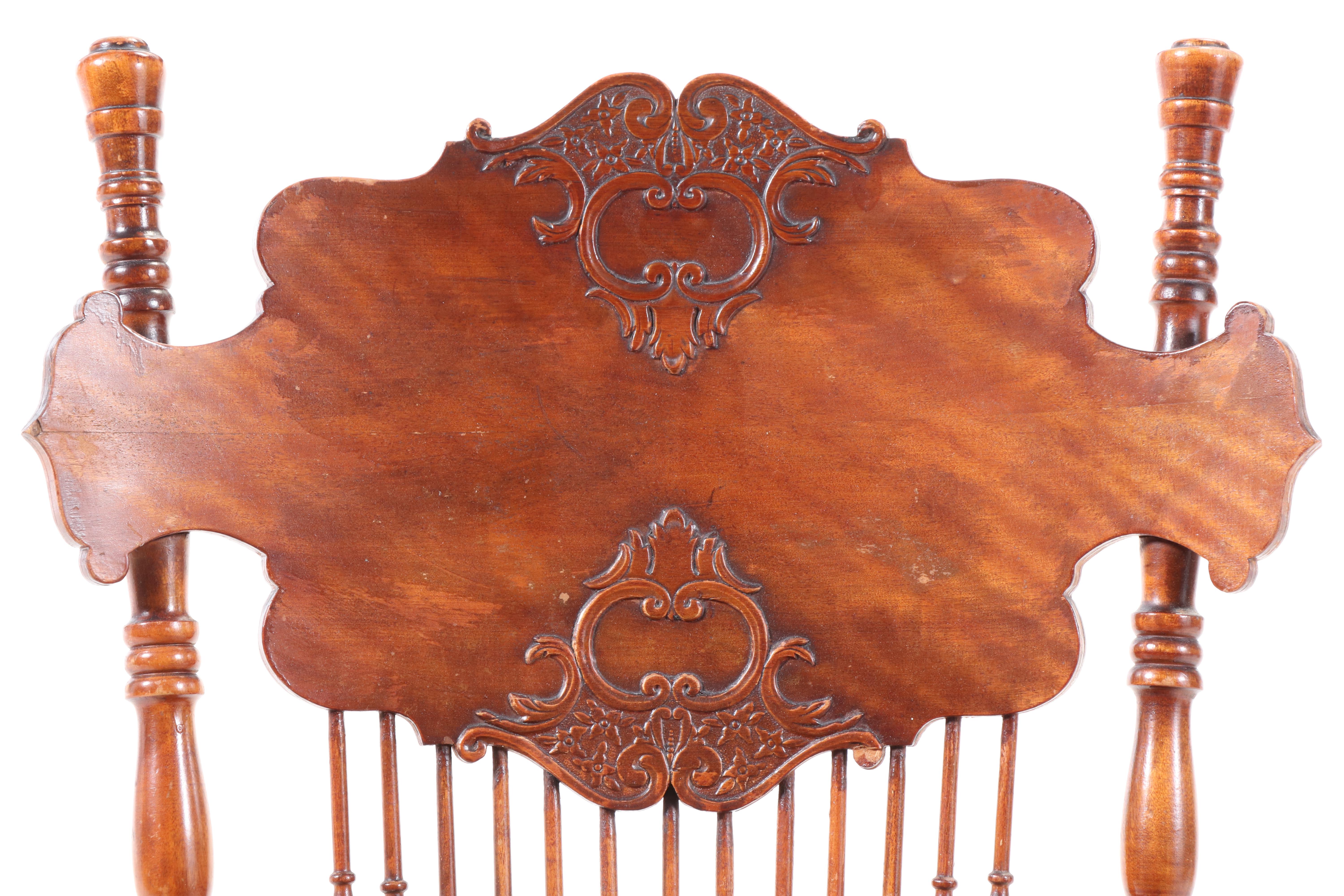 The Wisconsin Chair Co. Late Victorian Press-Decorated Birch Rocker