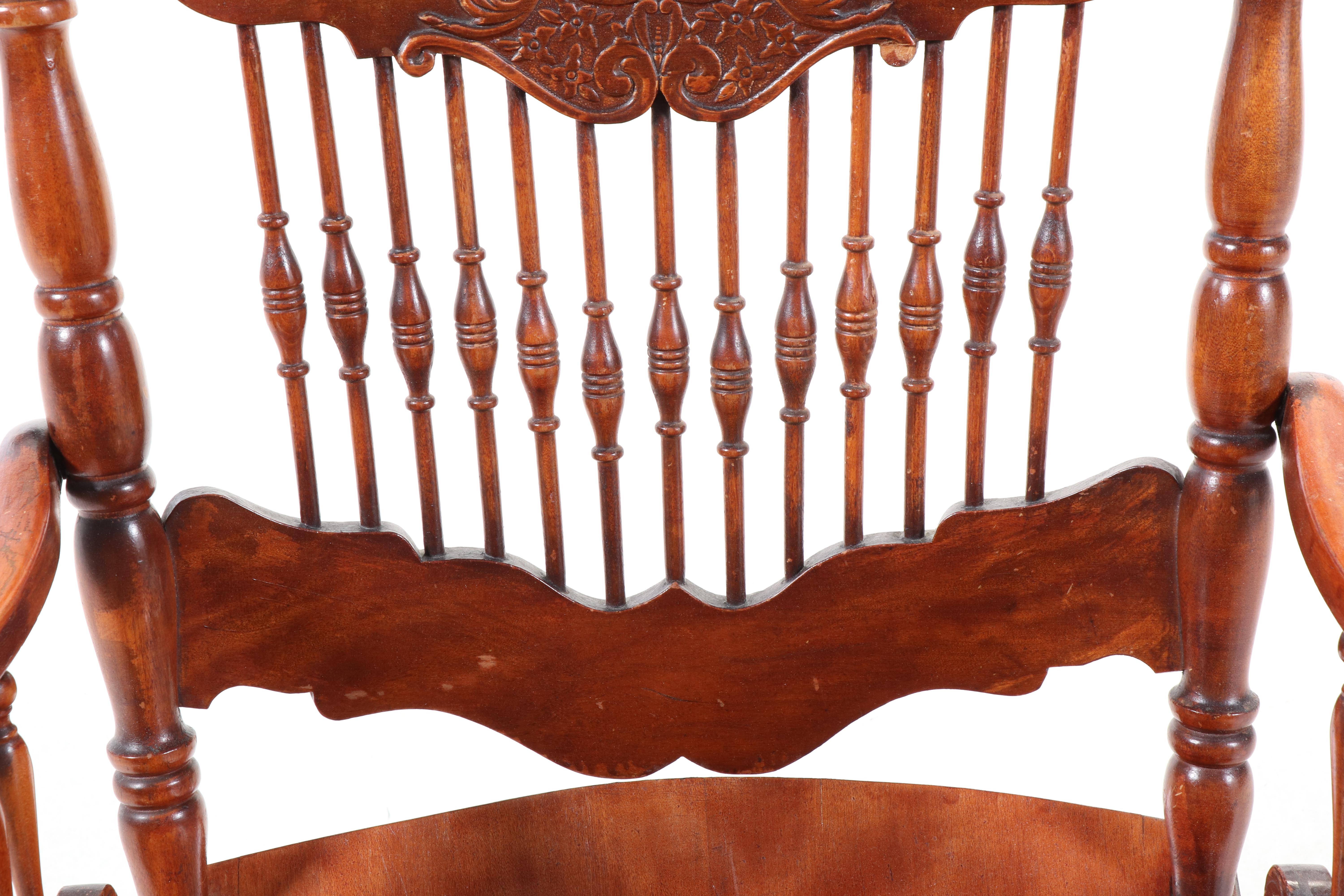 The Wisconsin Chair Co. Late Victorian Press-Decorated Birch Rocker