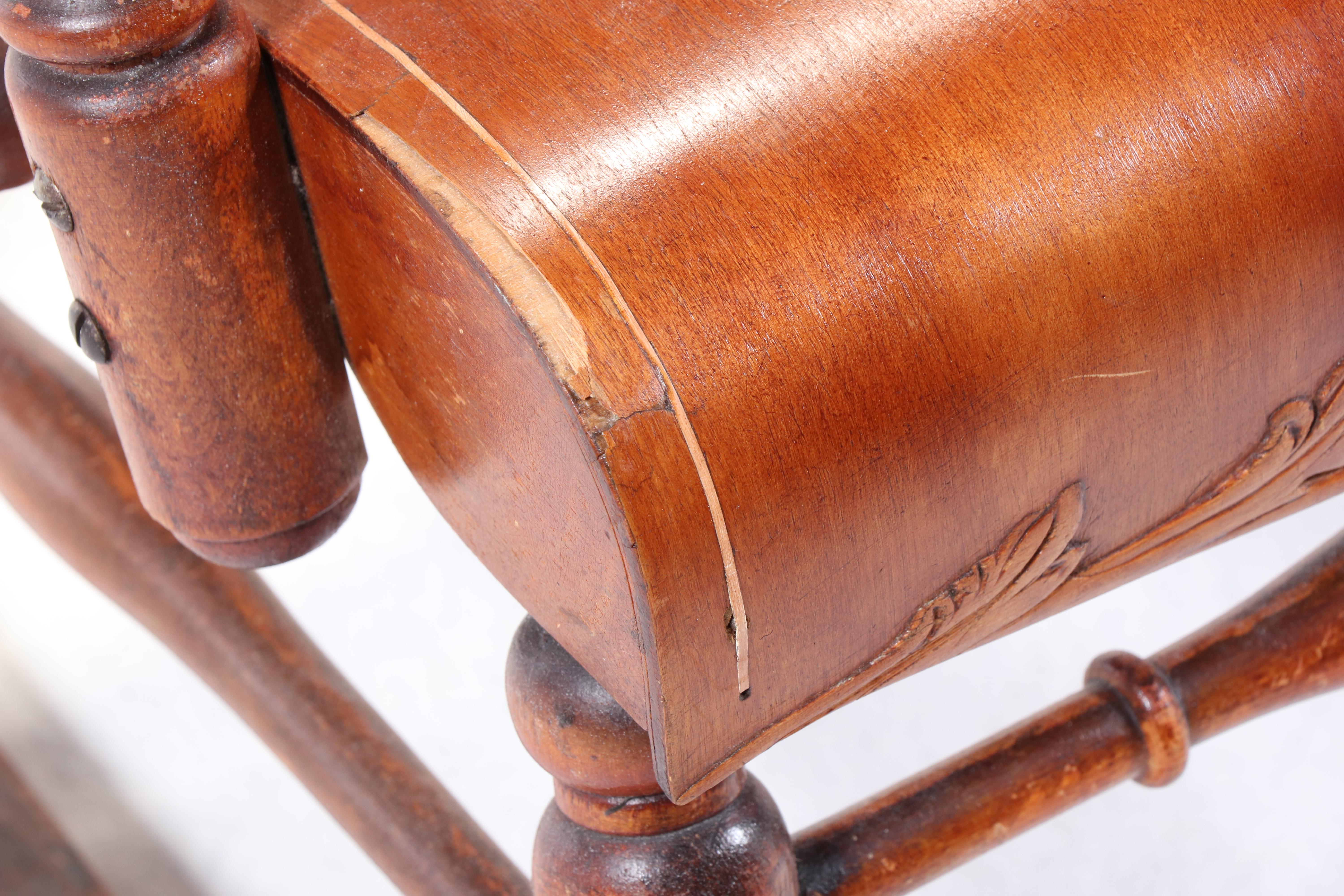 The Wisconsin Chair Co. Late Victorian Press-Decorated Birch Rocker