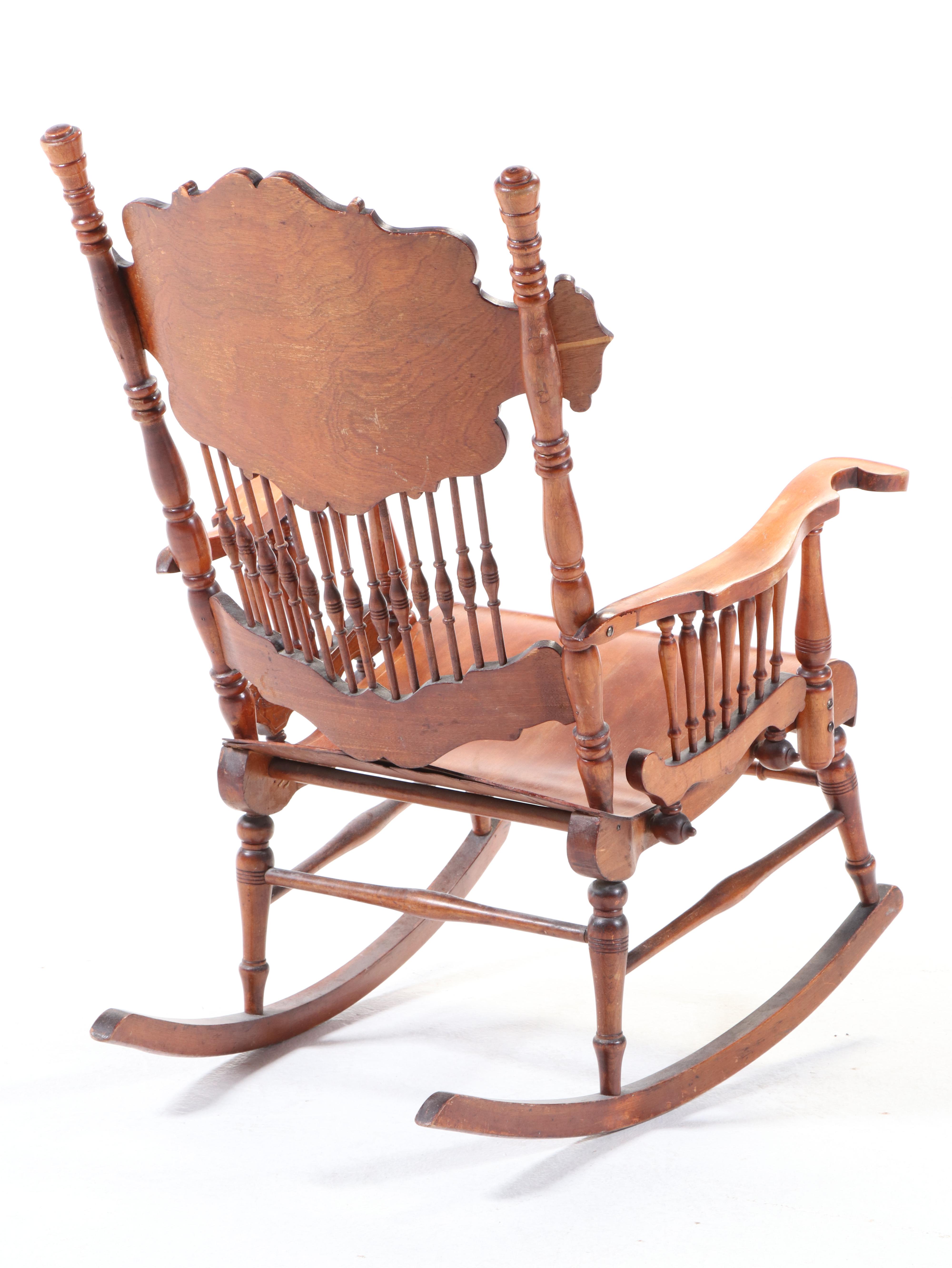 The Wisconsin Chair Co. Late Victorian Press-Decorated Birch Rocker