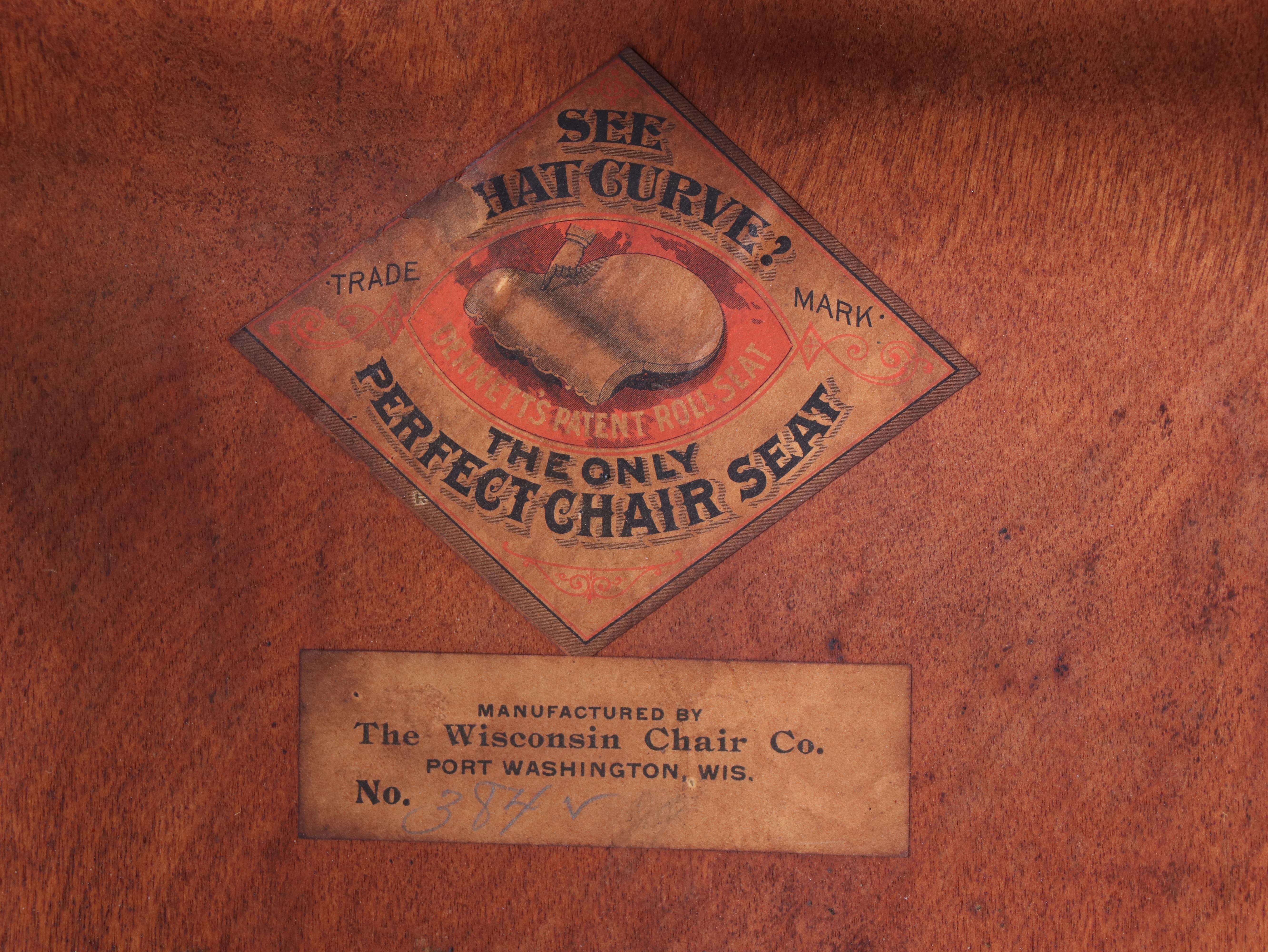 The Wisconsin Chair Co. Late Victorian Press-Decorated Birch Rocker