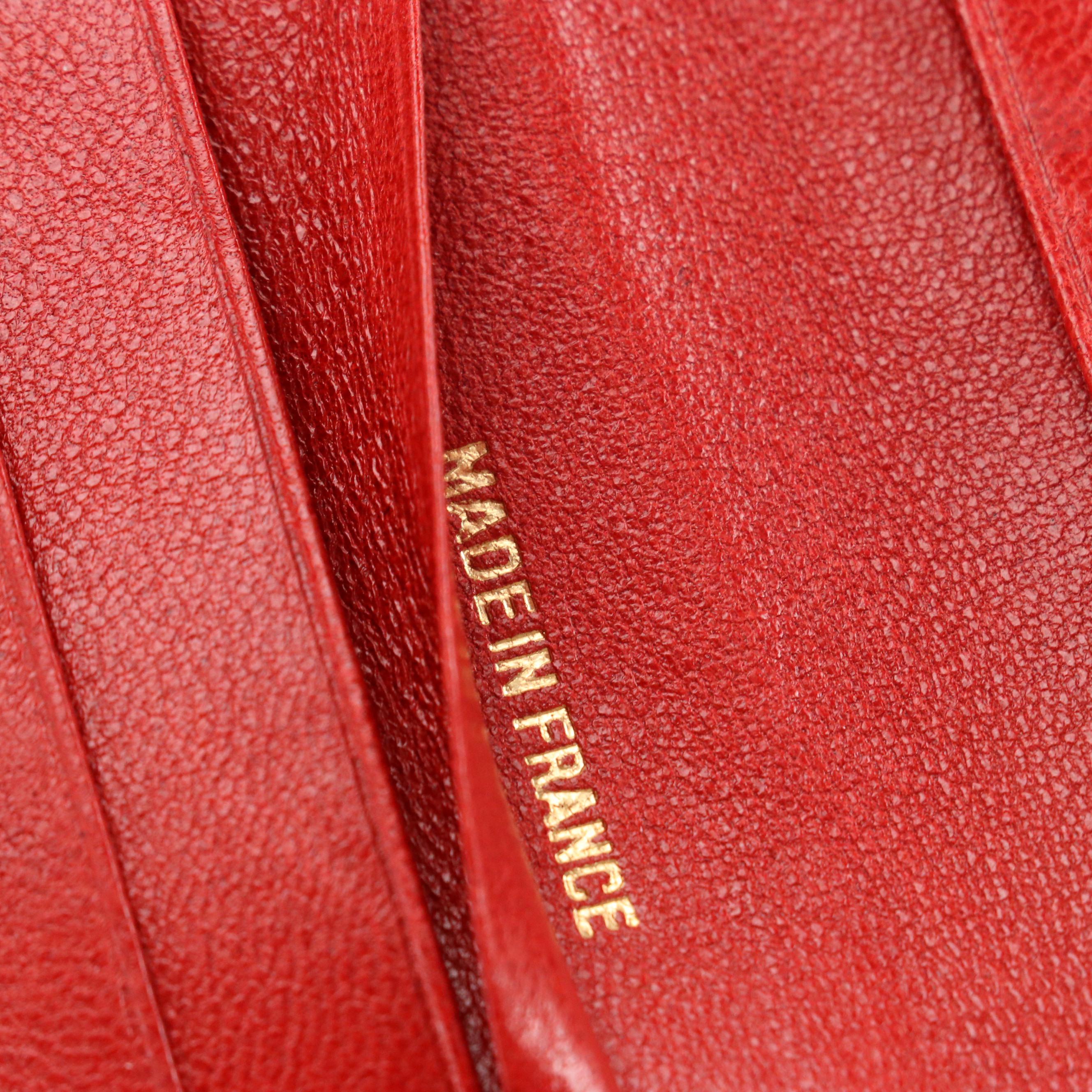 Chanel Bifold Wallet in Red Quilted Lambskin with Box