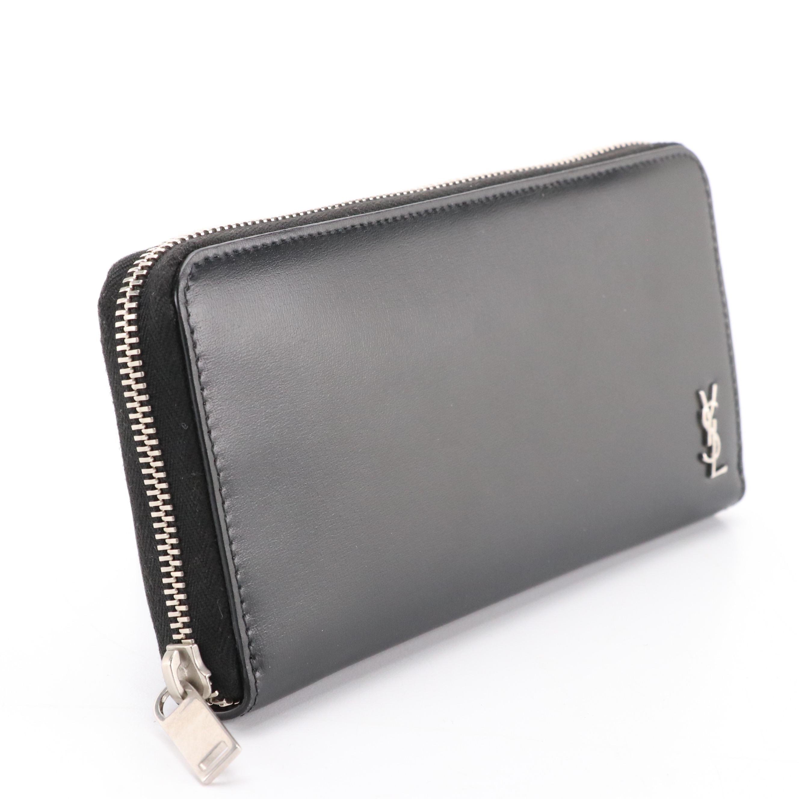 Yves Saint Laurent Black Zip-Around Wallet