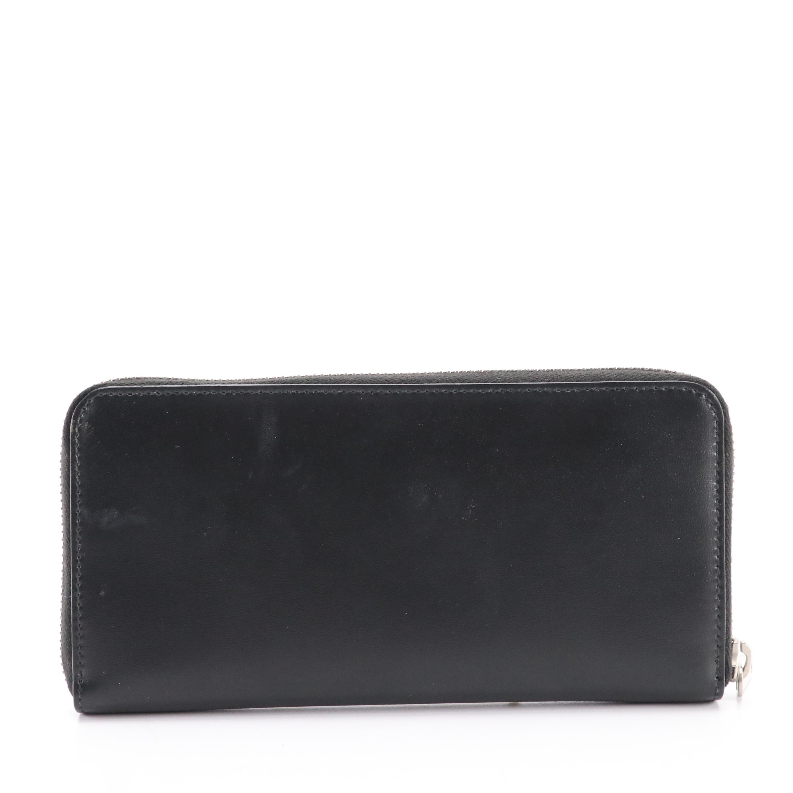 Yves Saint Laurent Black Zip-Around Wallet