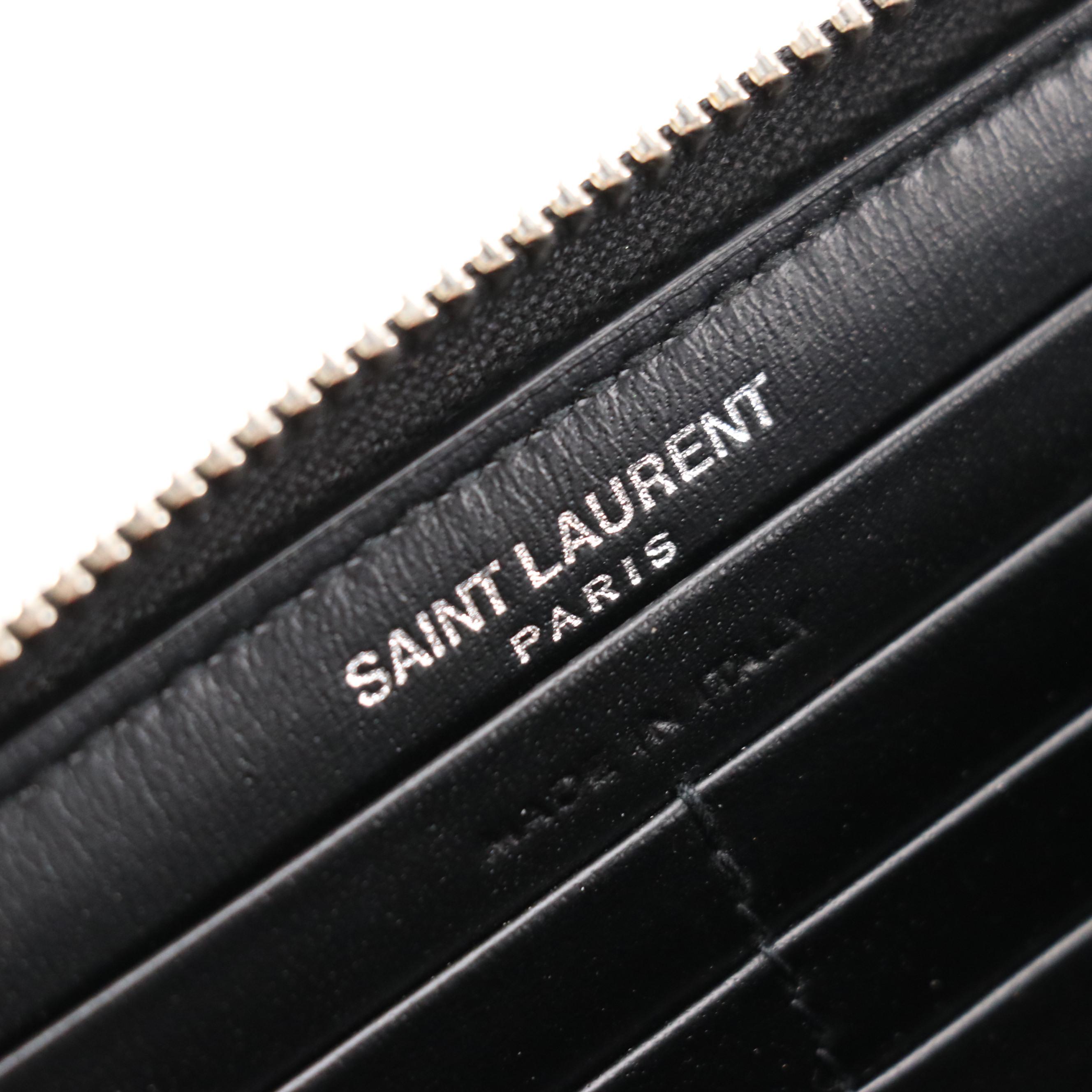 Yves Saint Laurent Black Zip-Around Wallet