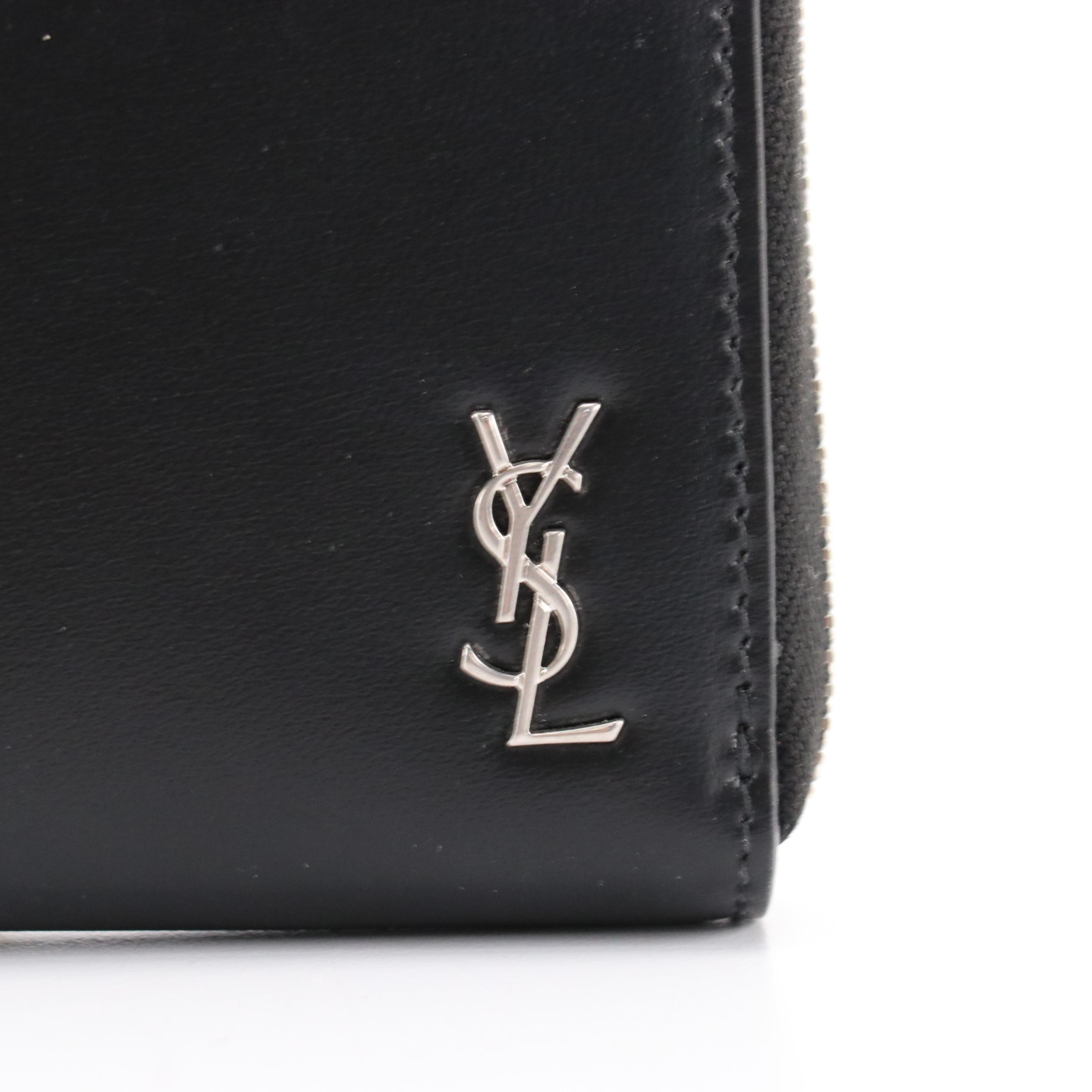 Yves Saint Laurent Black Zip-Around Wallet