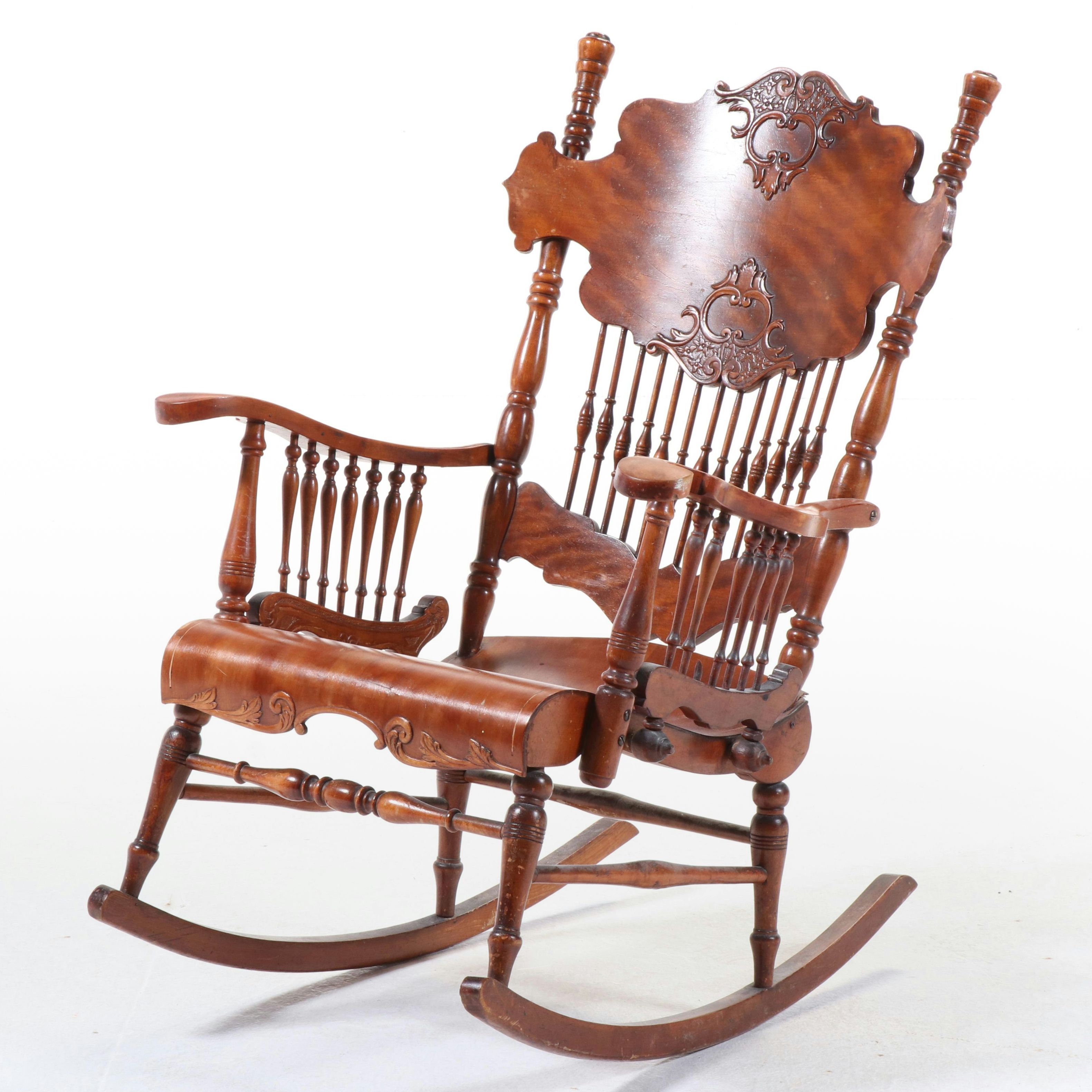 The Wisconsin Chair Co. Late Victorian Press-Decorated Birch Rocker