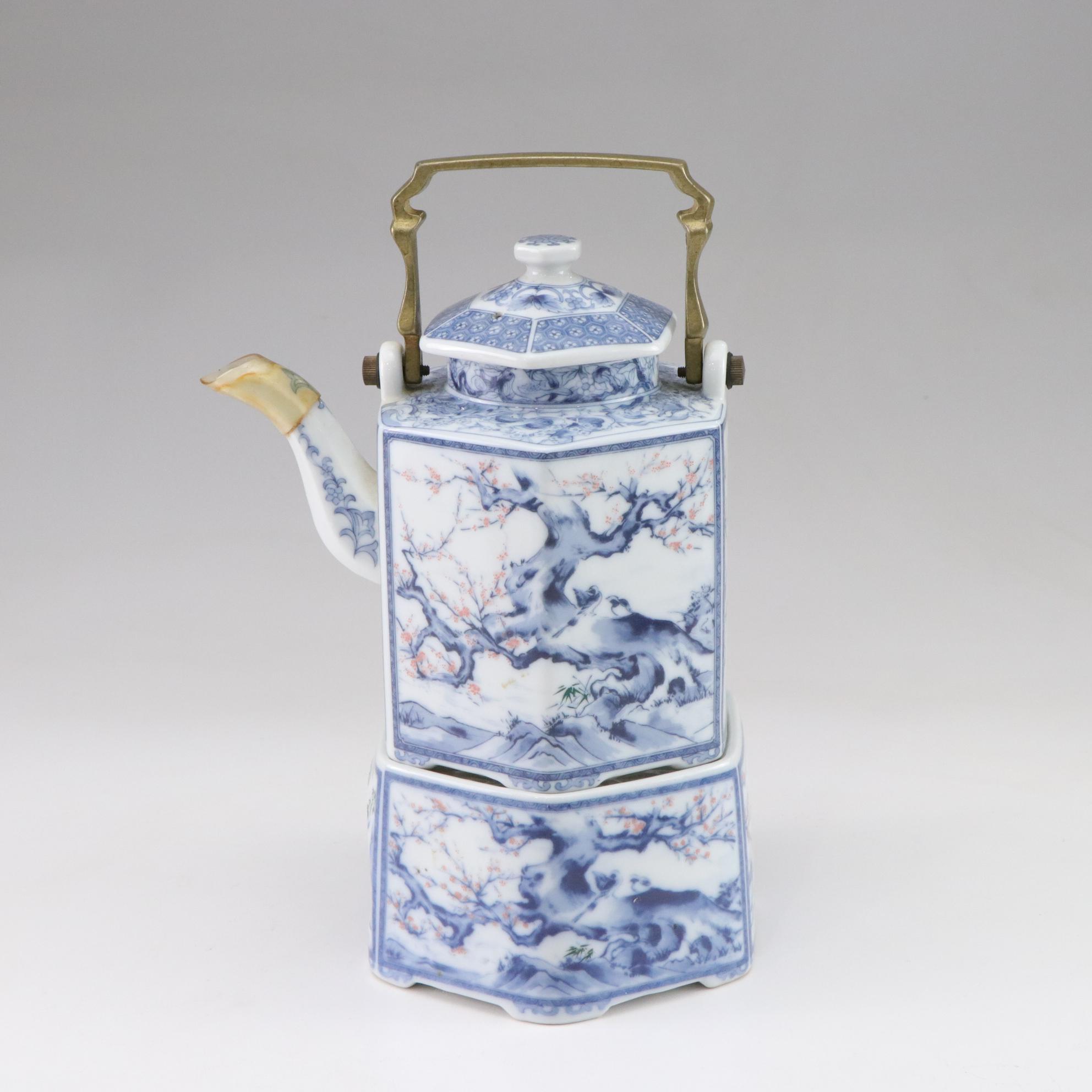 Dolphin Japanese Porcelain Hexagonal Tea Service