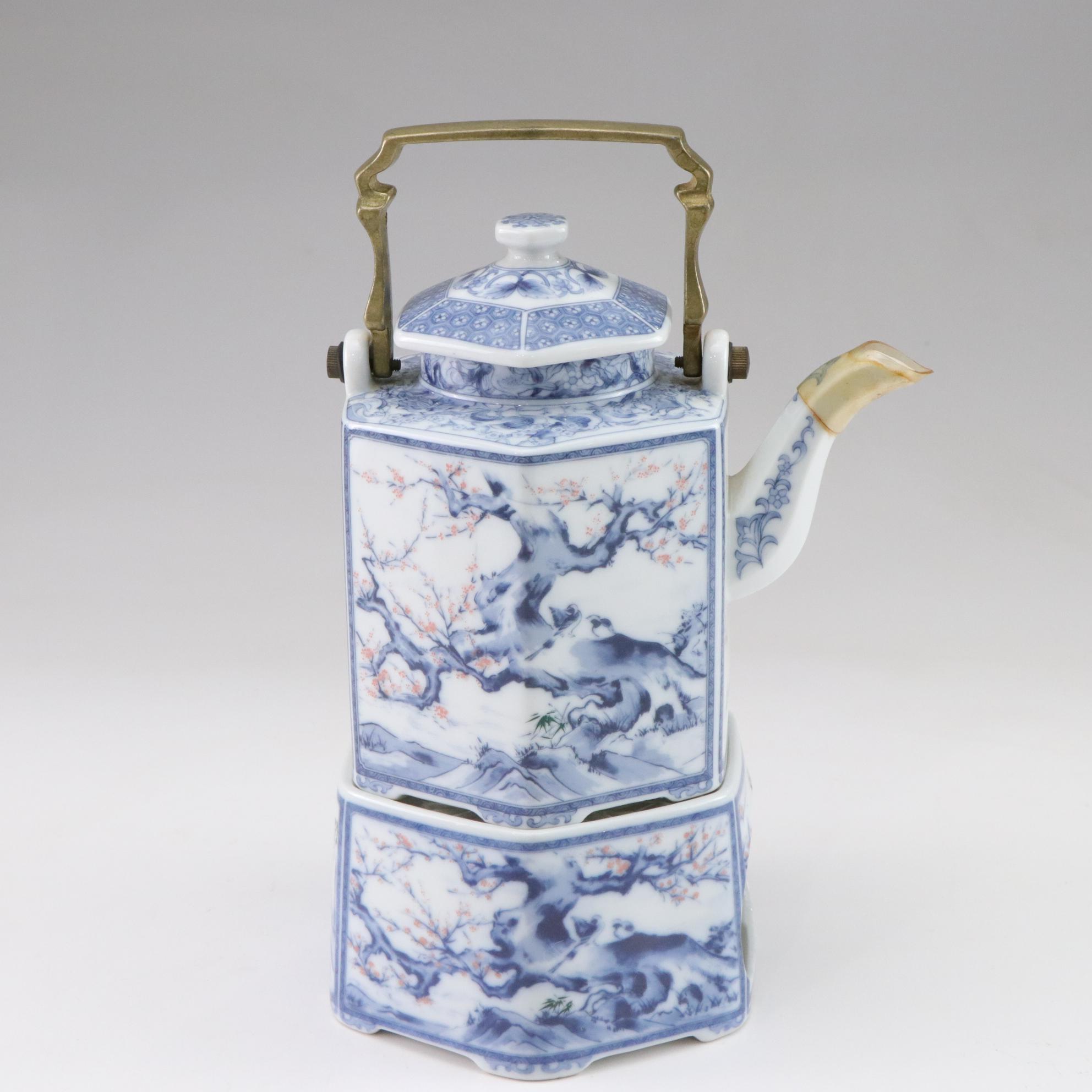 Dolphin Japanese Porcelain Hexagonal Tea Service