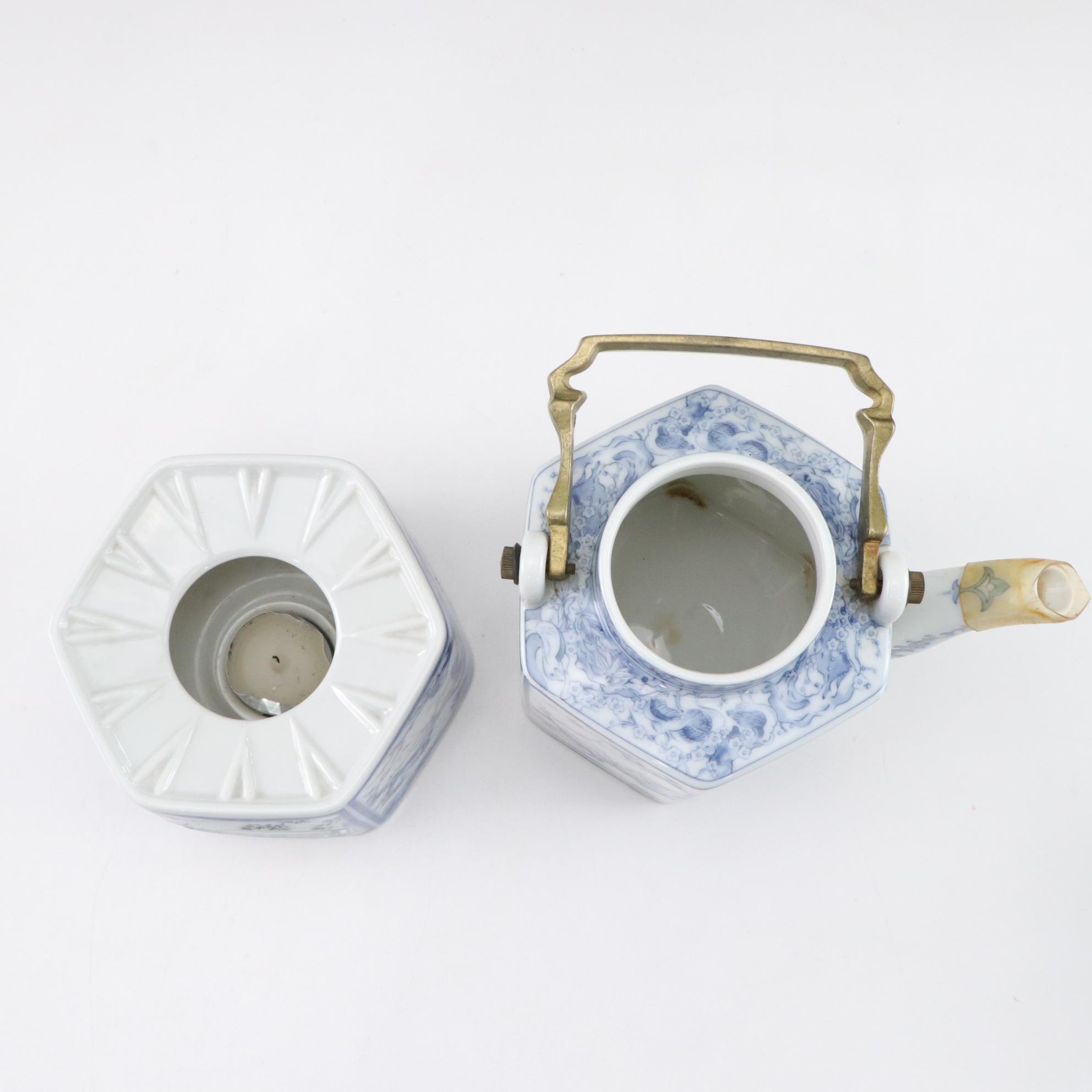 Dolphin Japanese Porcelain Hexagonal Tea Service
