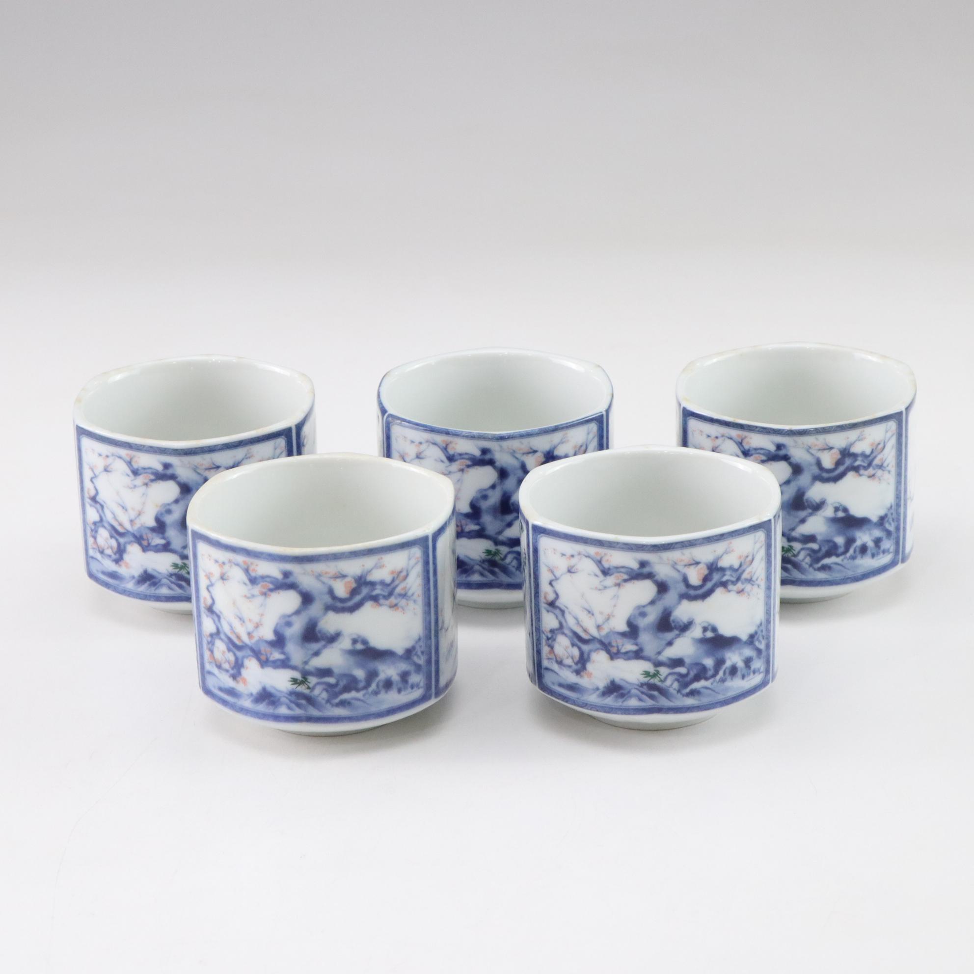 Dolphin Japanese Porcelain Hexagonal Tea Service