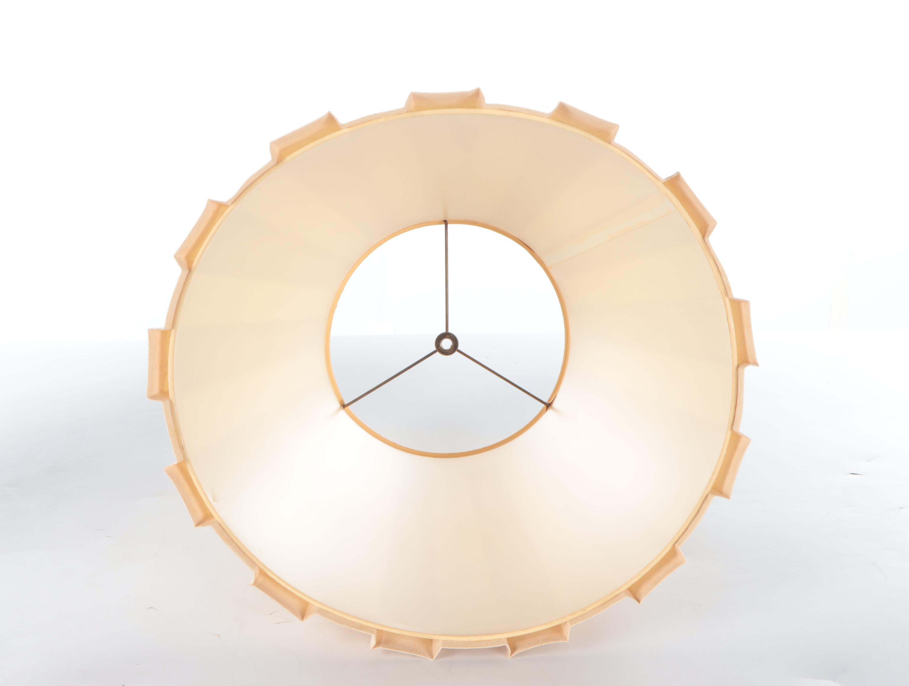 Ethan Allen Ceramic Angled Urn Form Table Lamp with Metal Base and Medallion