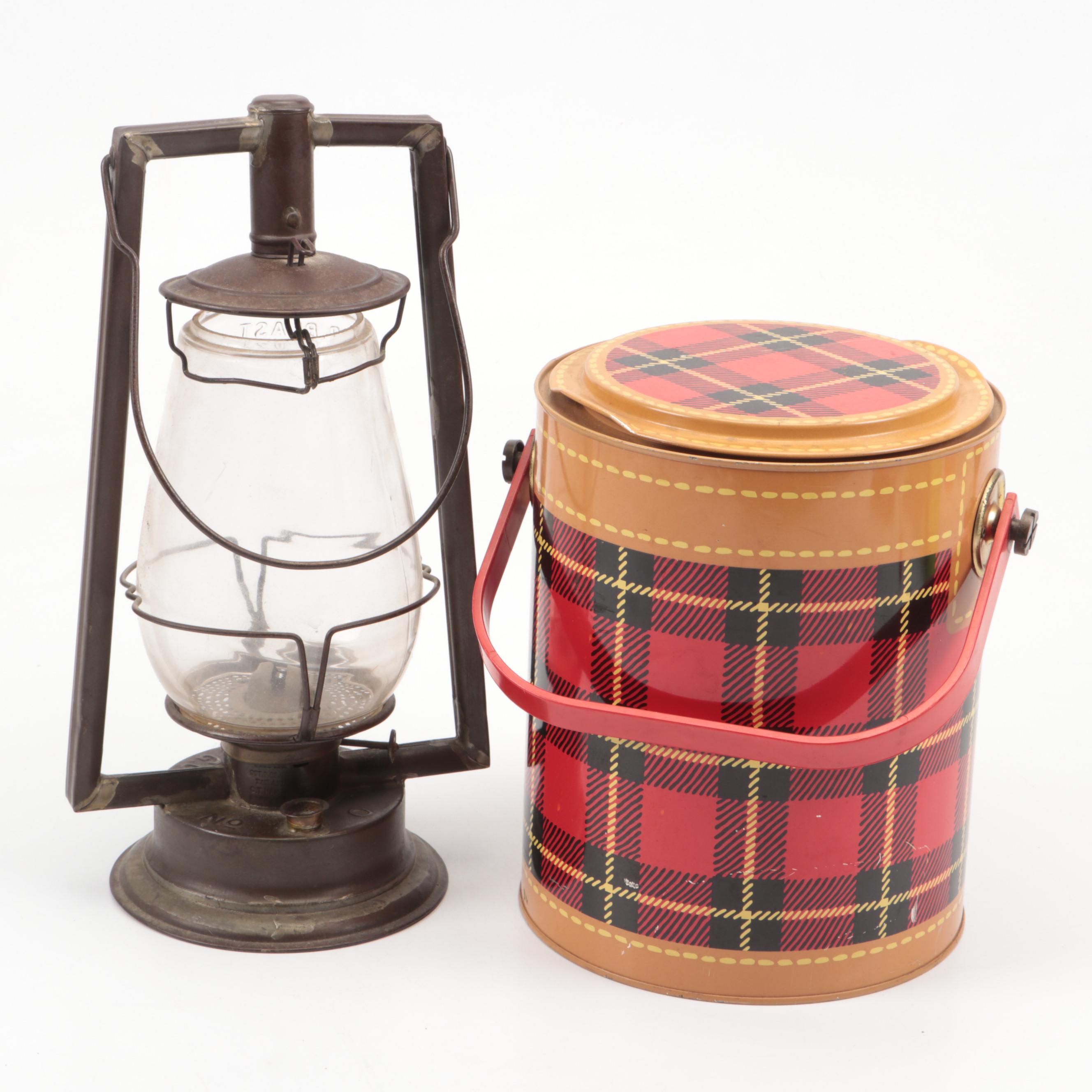 C.T. Ham Mfg. Co. No. 0 Nautical Lantern with Hamilton The Skotch Kaddy Cooler
