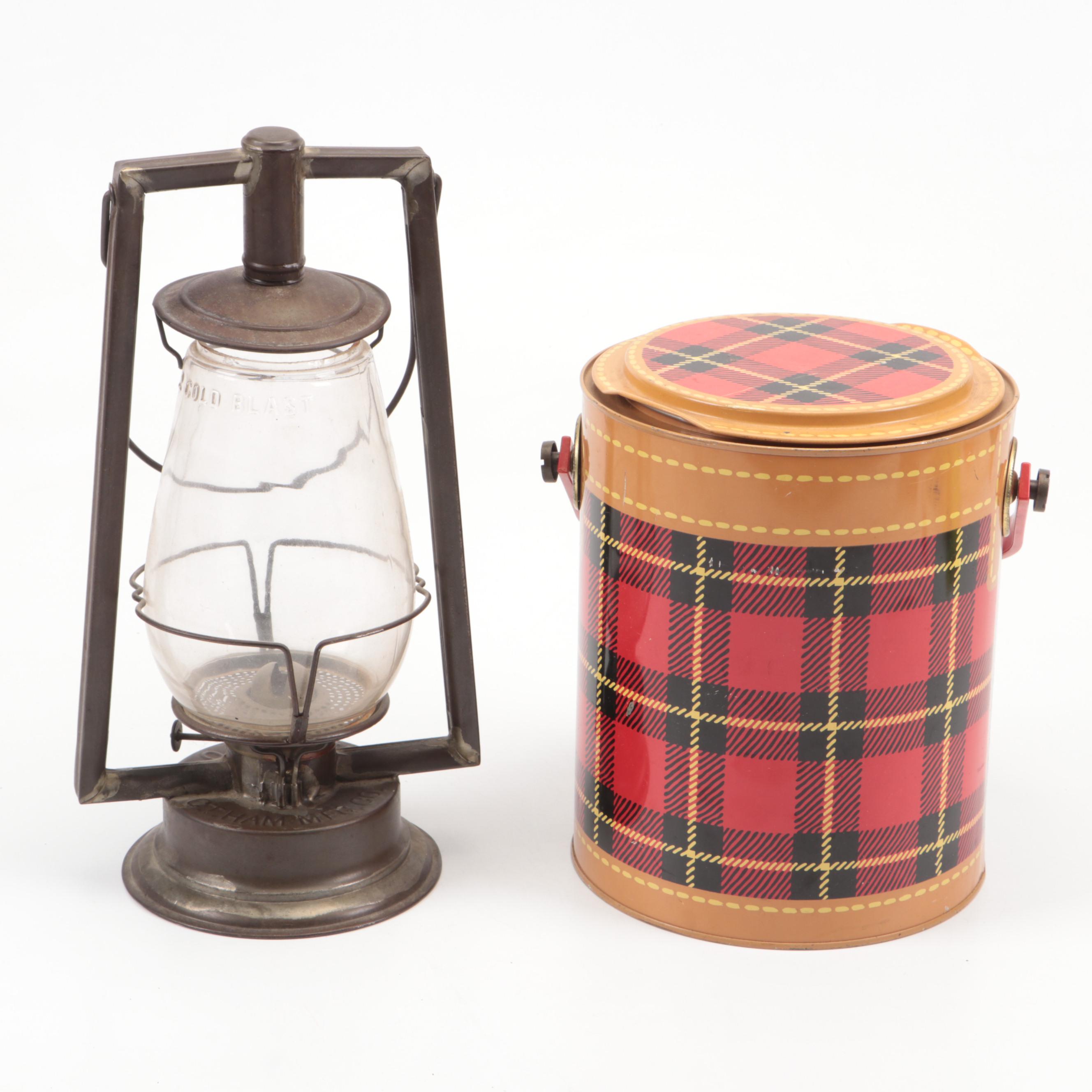 C.T. Ham Mfg. Co. No. 0 Nautical Lantern with Hamilton The Skotch Kaddy Cooler