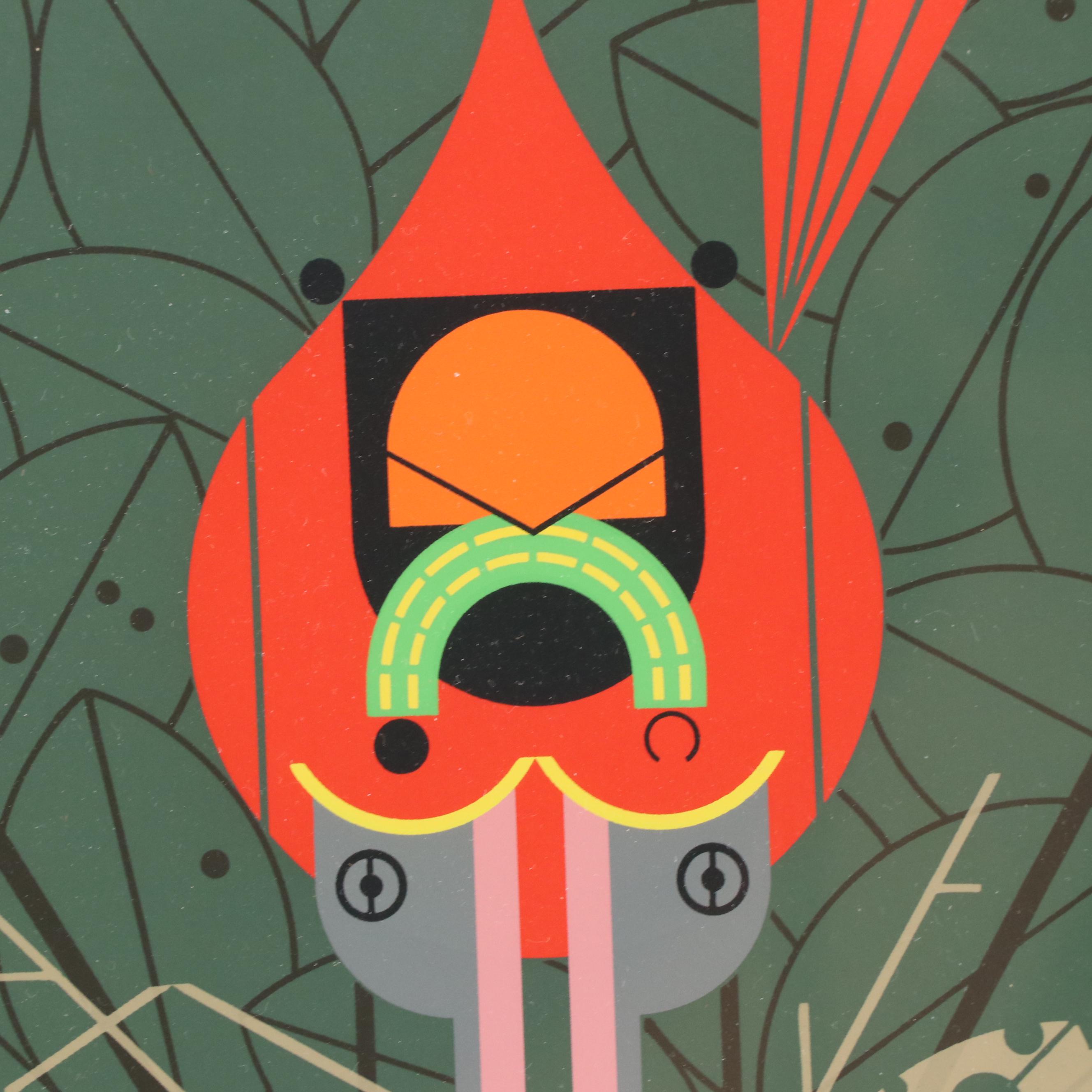 Charley Harper Serigraph "Cardinal Cradle," 1991