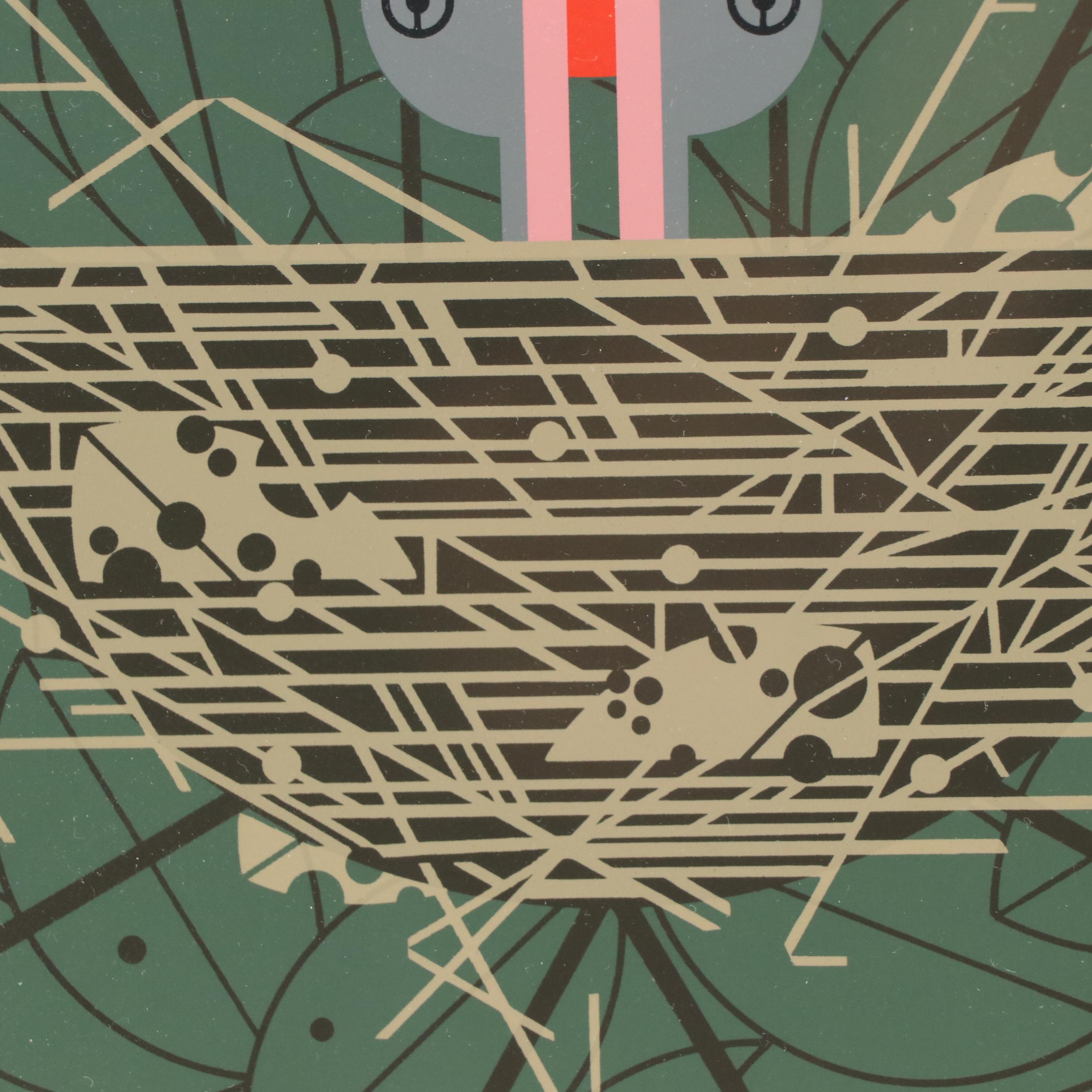 Charley Harper Serigraph "Cardinal Cradle," 1991