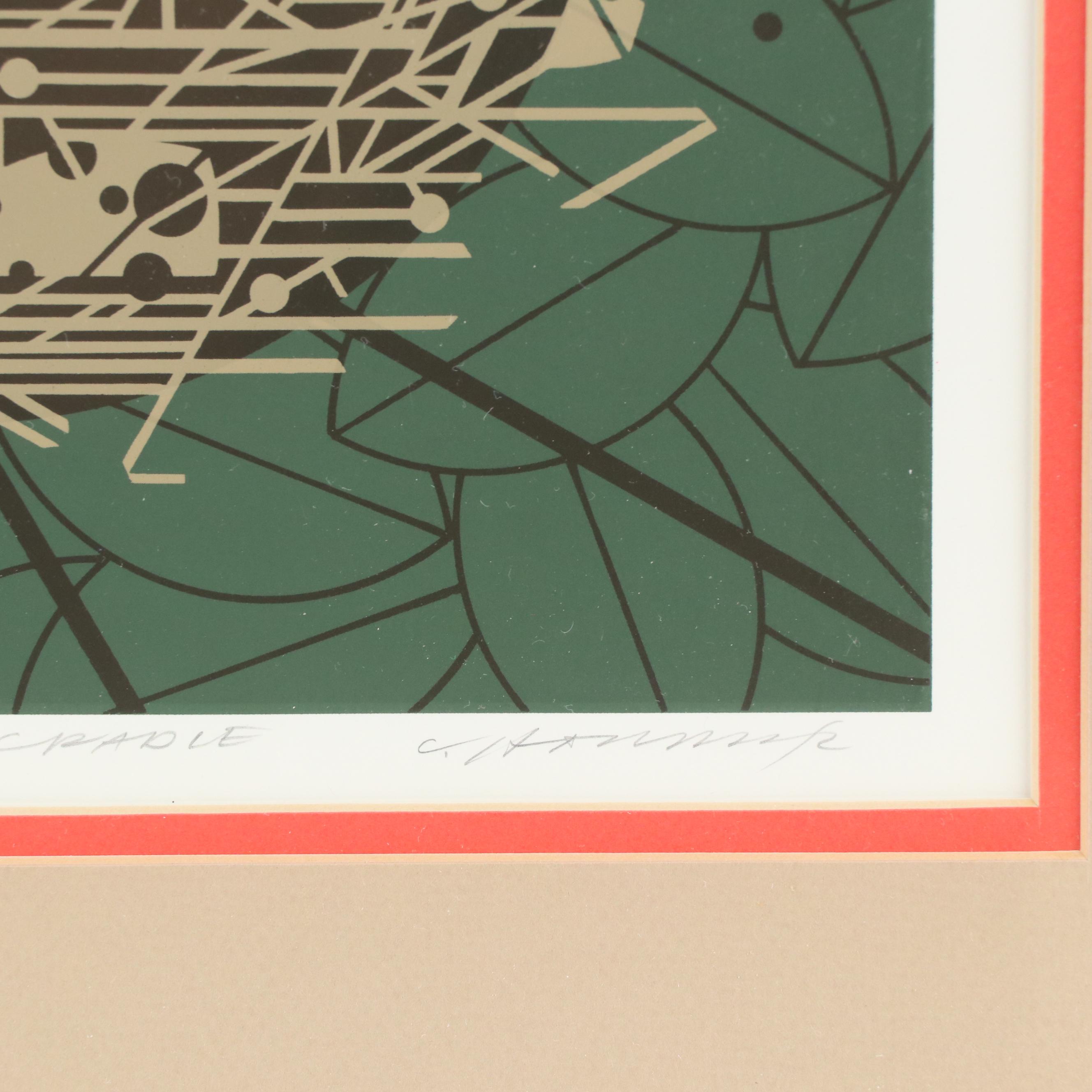 Charley Harper Serigraph "Cardinal Cradle," 1991