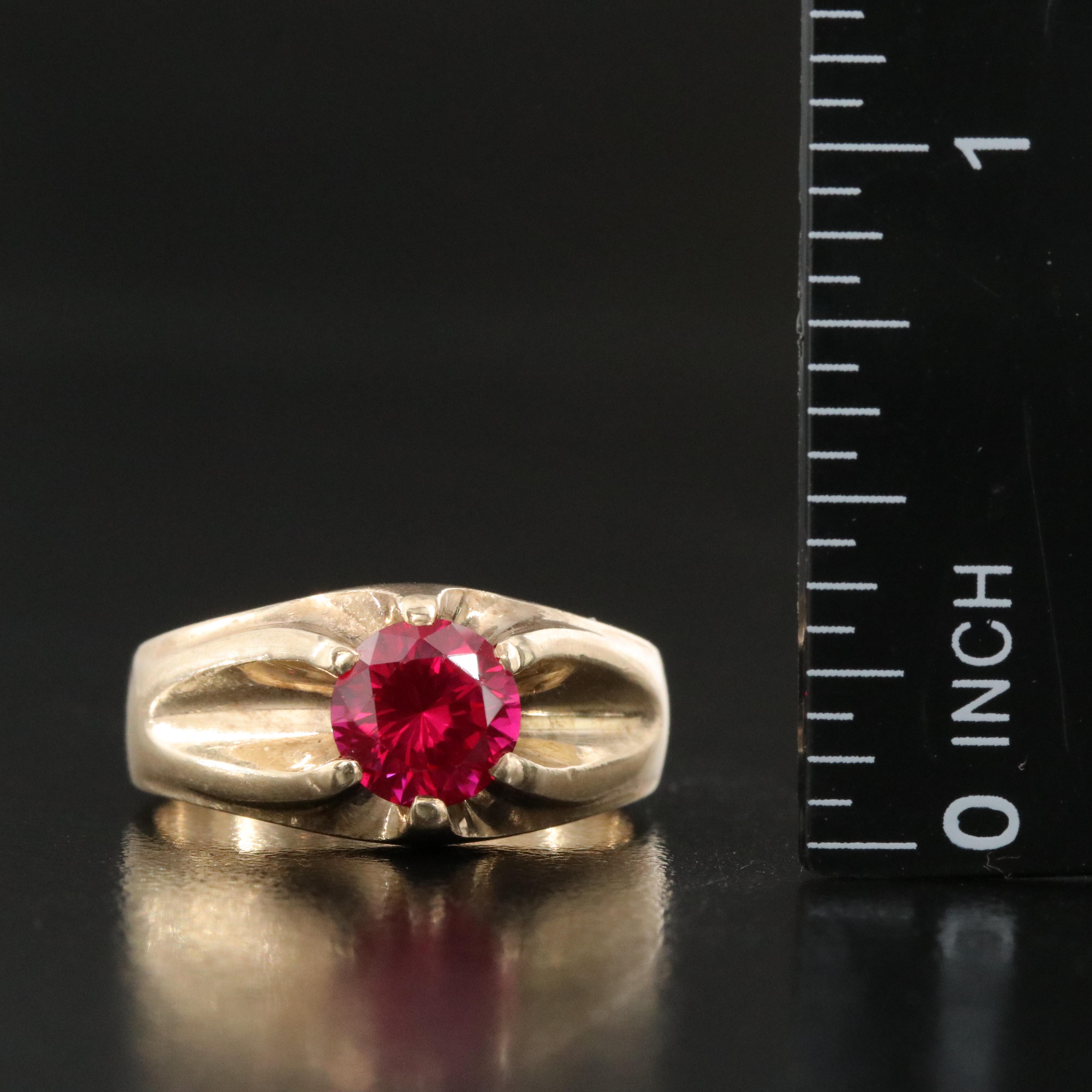 Vintage 10K Ruby Belcher Ring