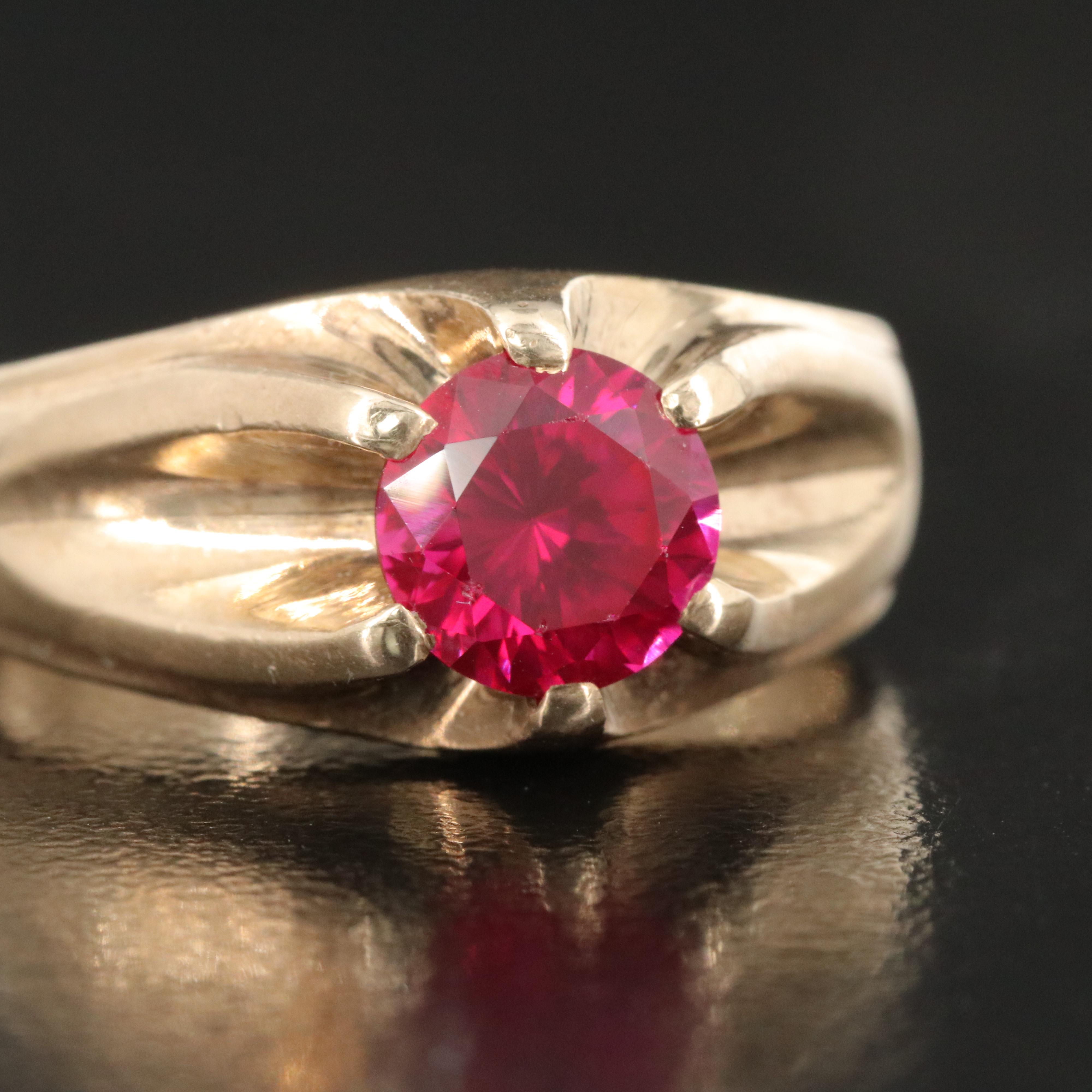 Vintage 10K Ruby Belcher Ring