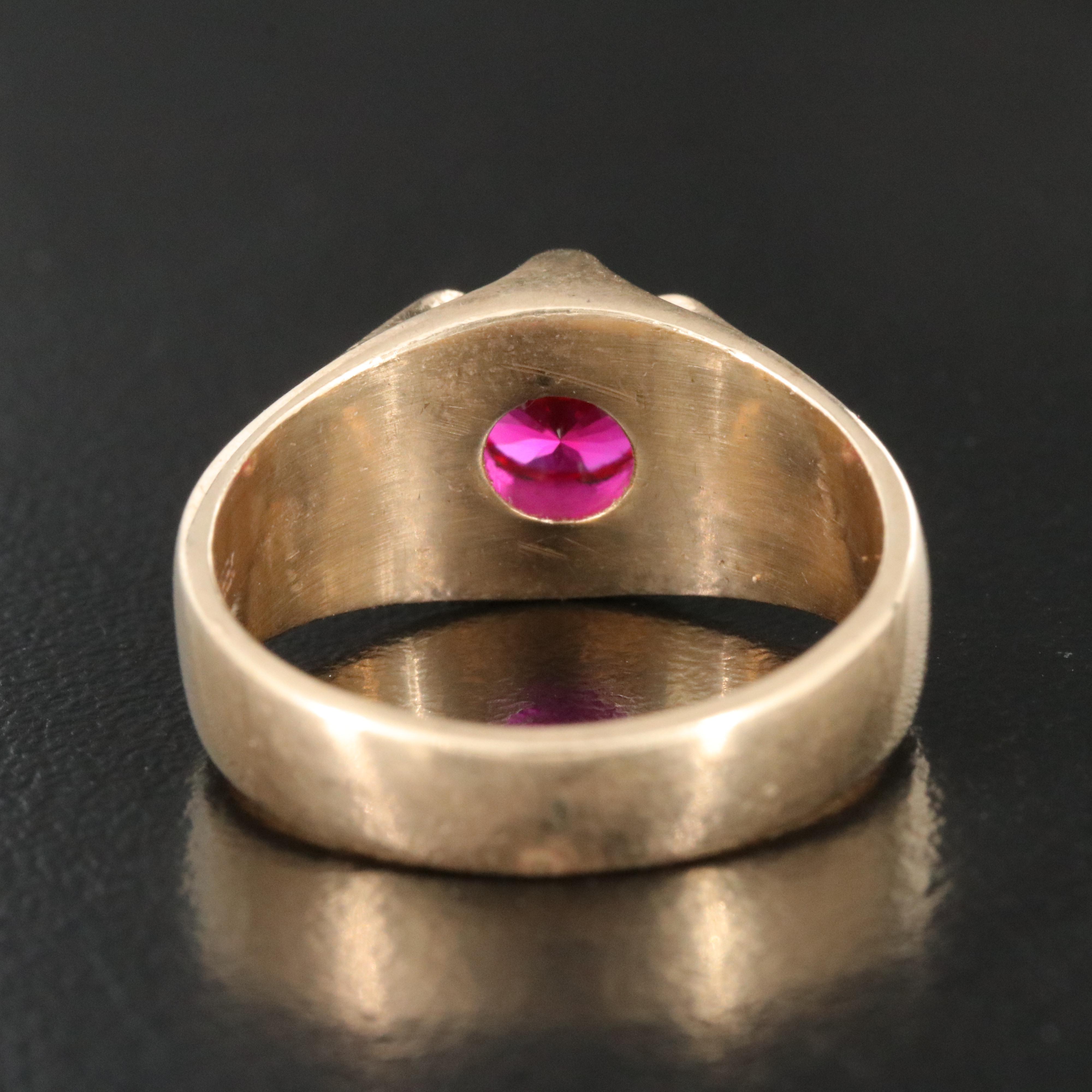 Vintage 10K Ruby Belcher Ring
