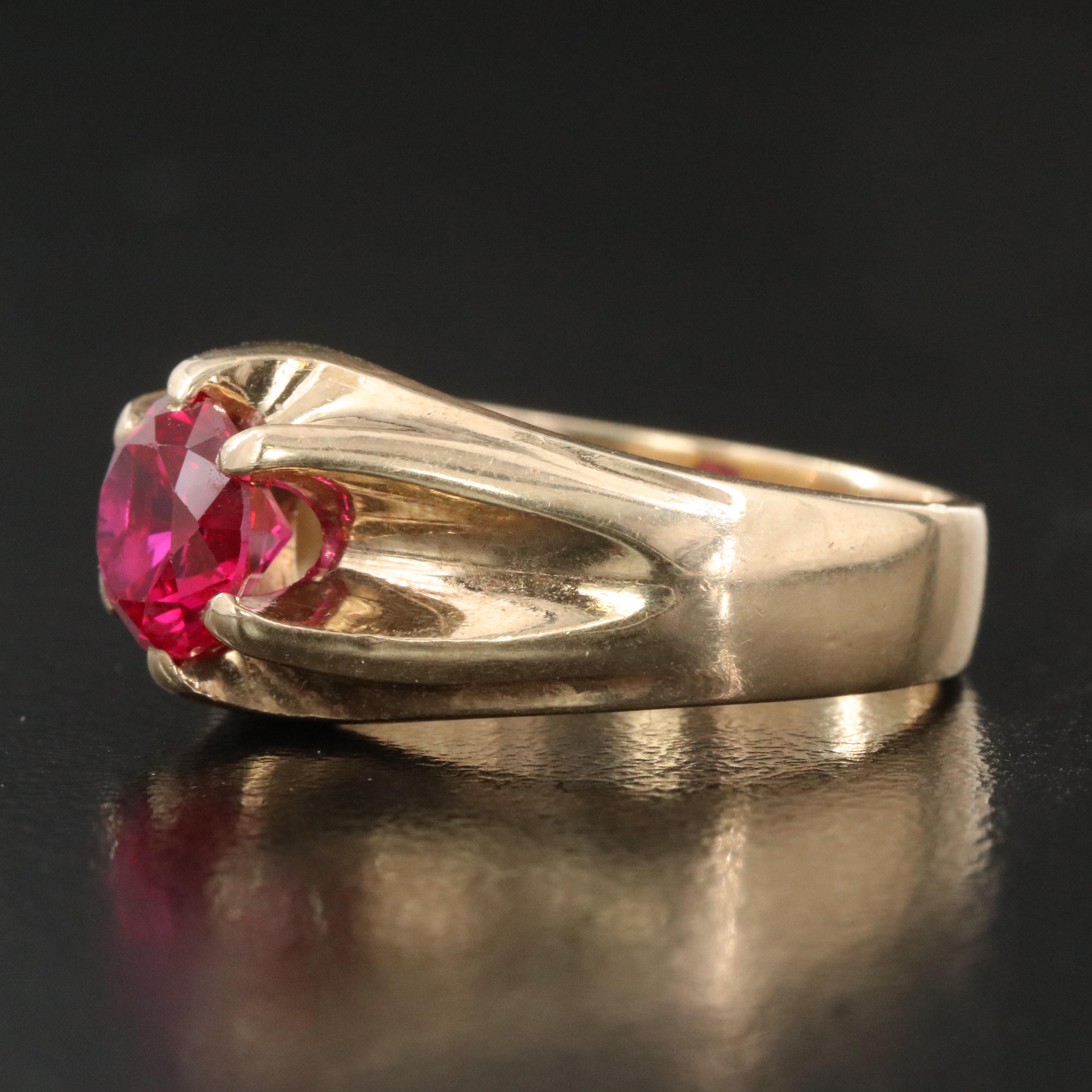 Vintage 10K Ruby Belcher Ring