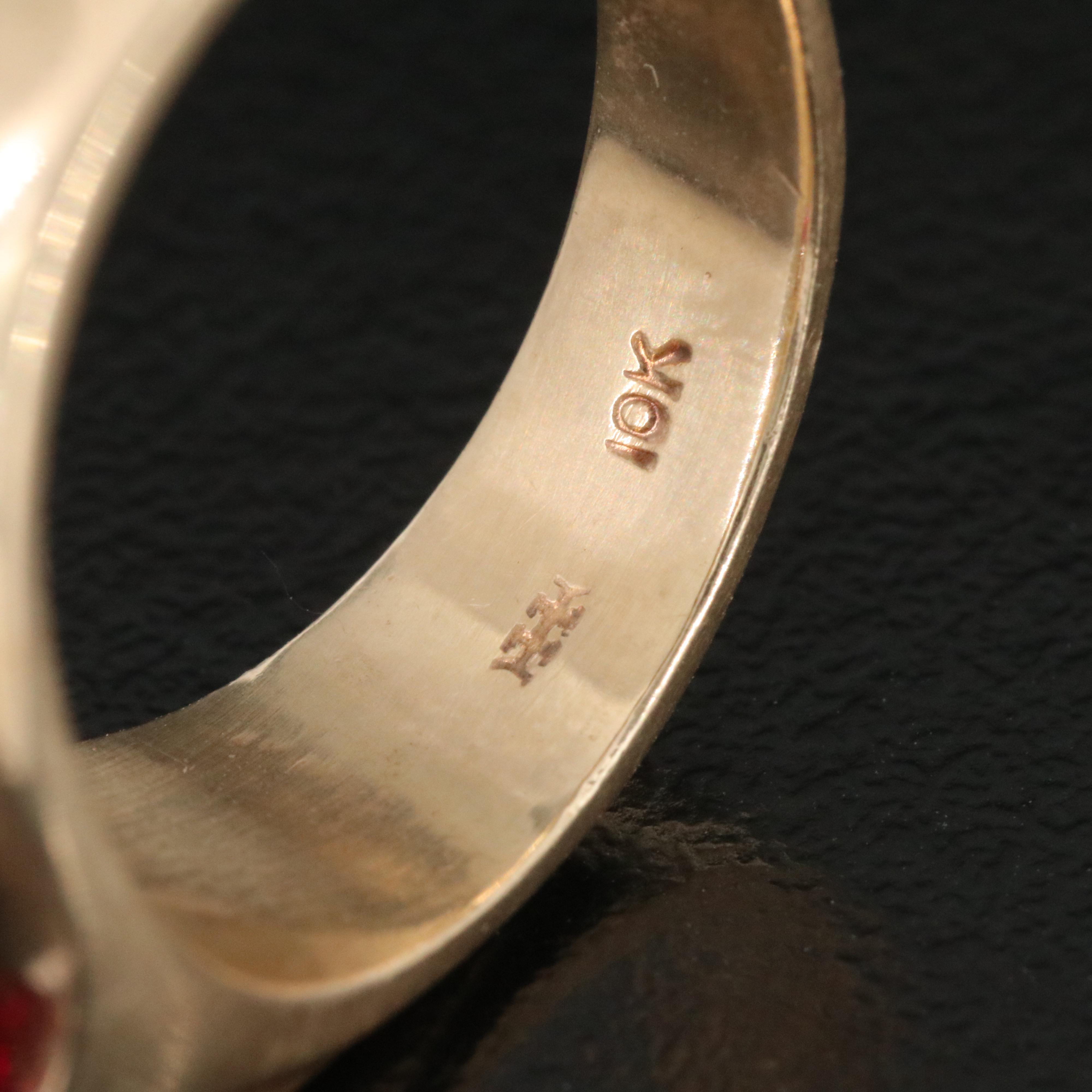 Vintage 10K Ruby Belcher Ring