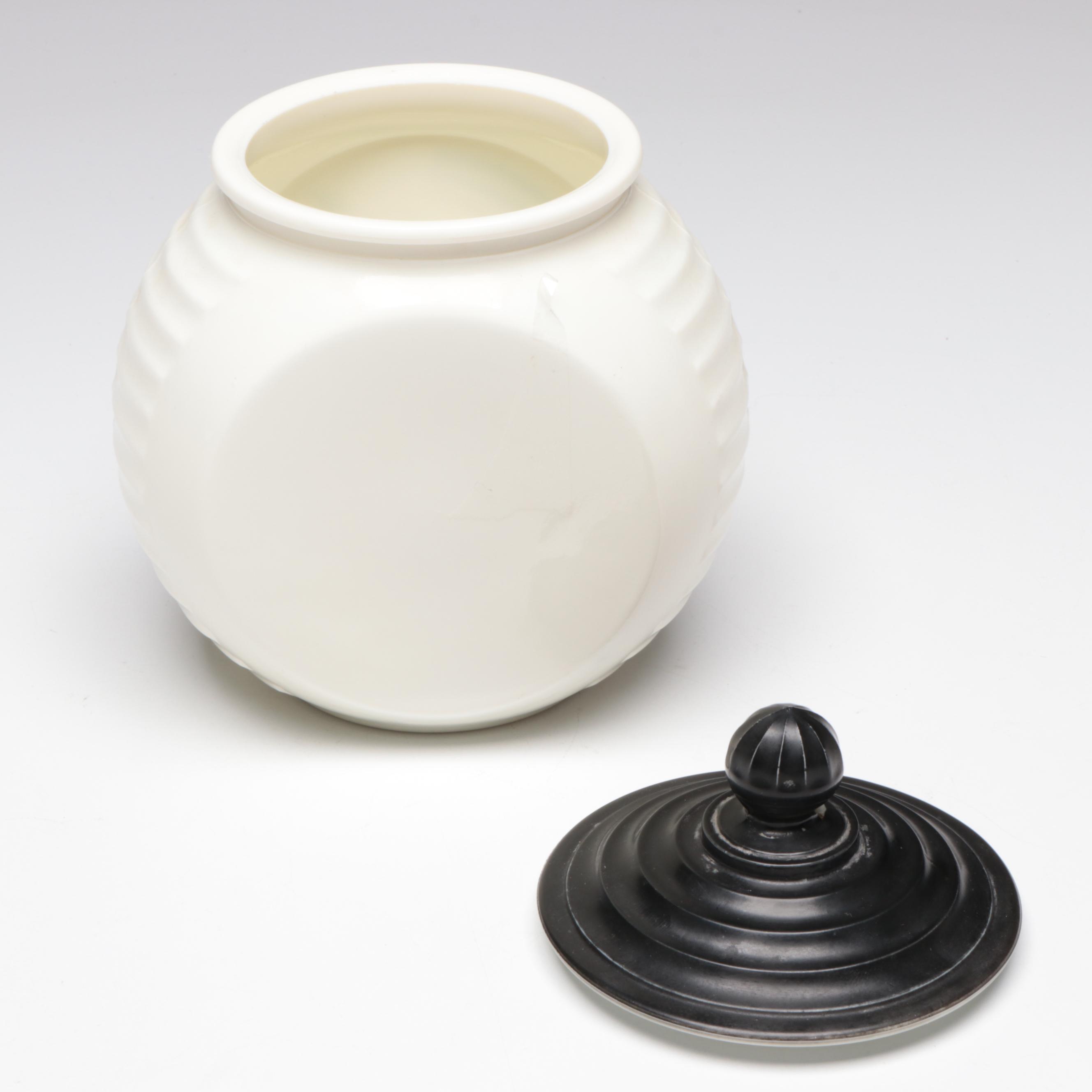 Anchor Hocking Art Deco Style Vitrock Glass and Jadeite Canisters