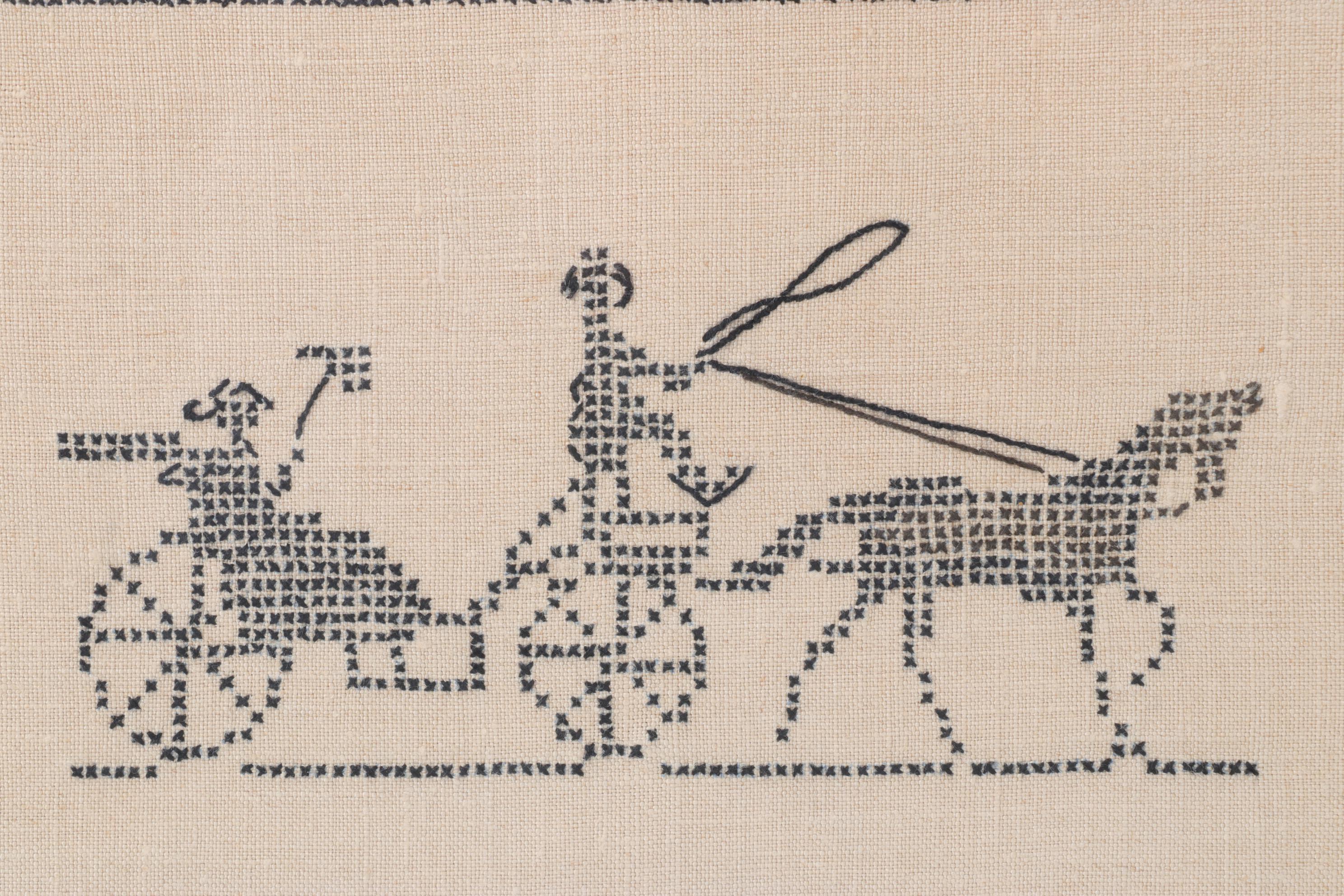 Hand Made Cross Stitch Sampler in Frame