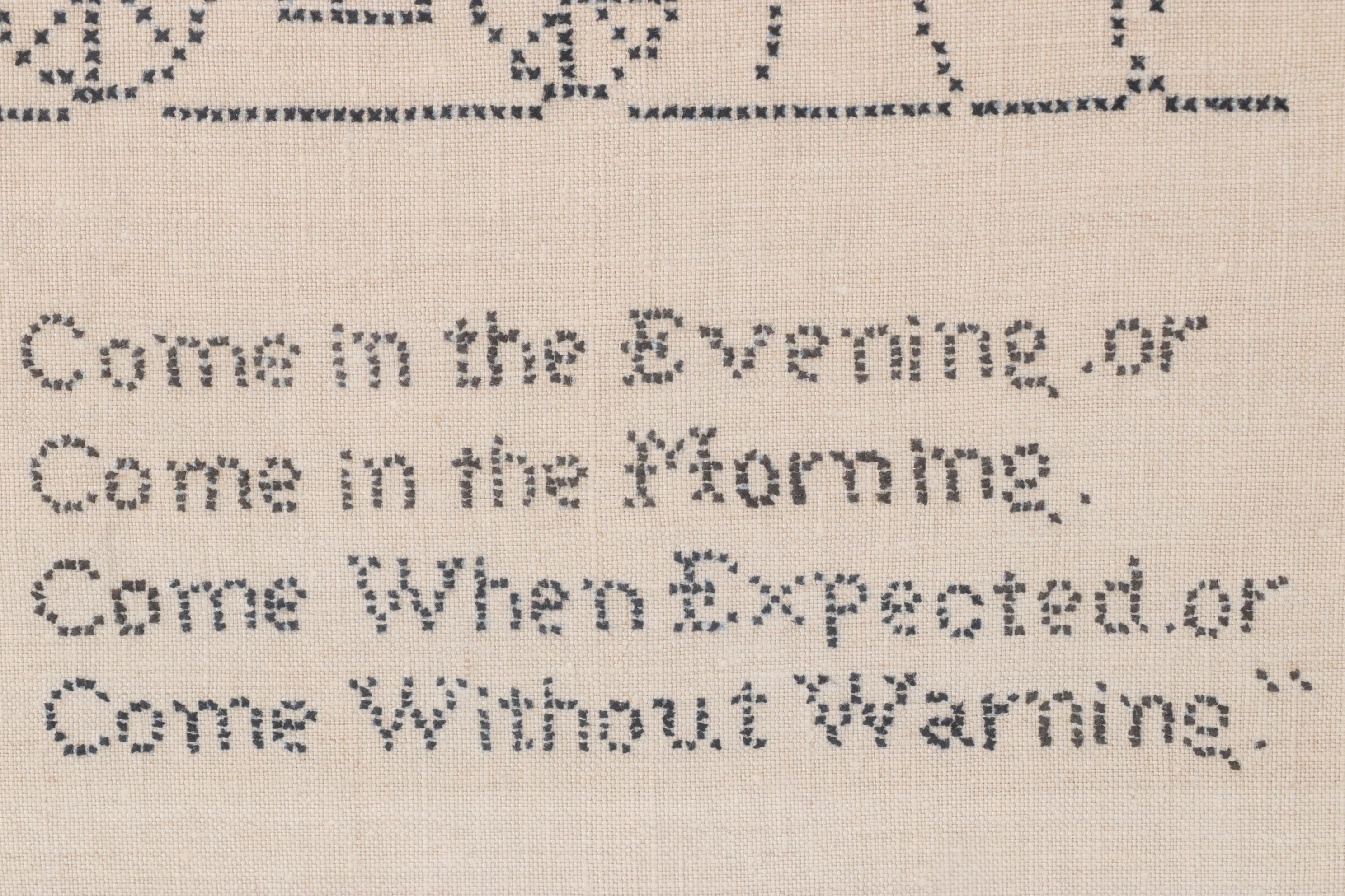 Hand Made Cross Stitch Sampler in Frame