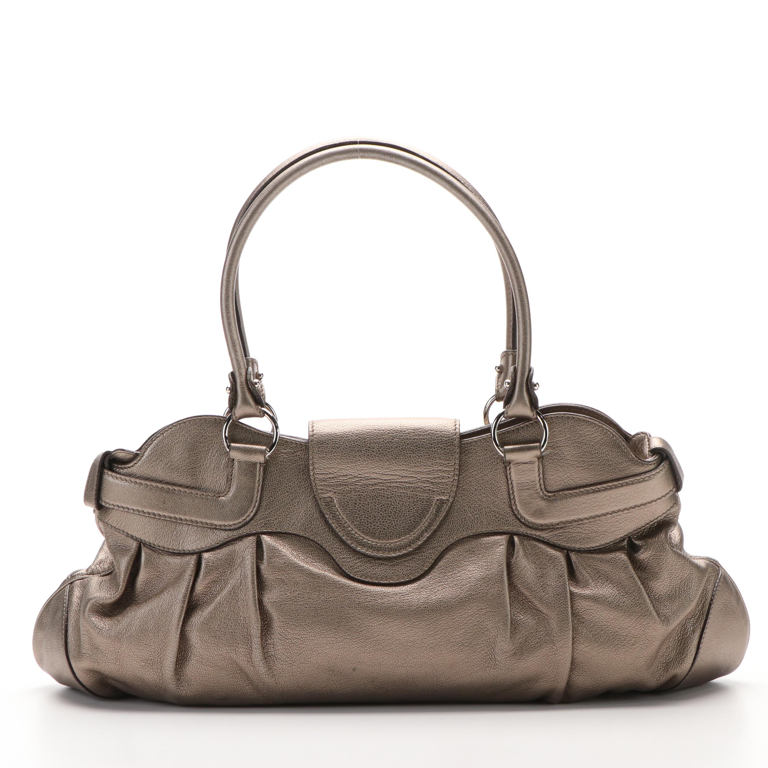 Salvatore Ferragamo Marissa Gancini Shoulder Bag in Metallic Leather
