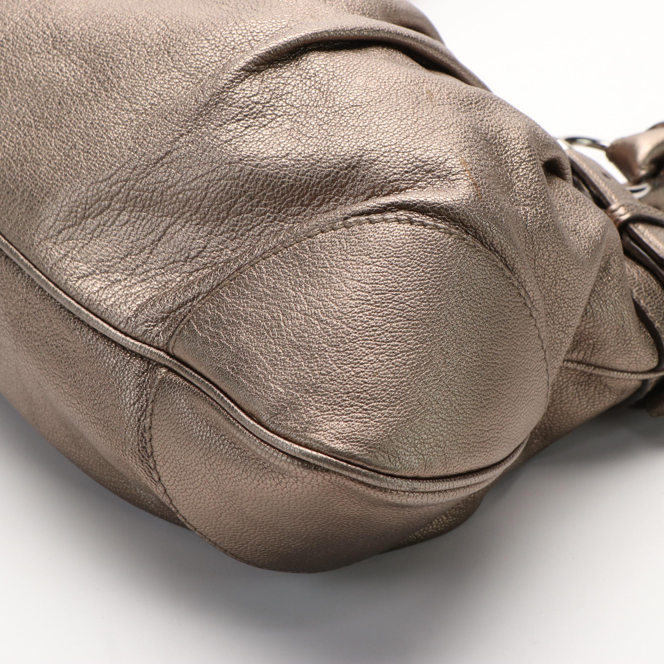 Salvatore Ferragamo Marissa Gancini Shoulder Bag in Metallic Leather