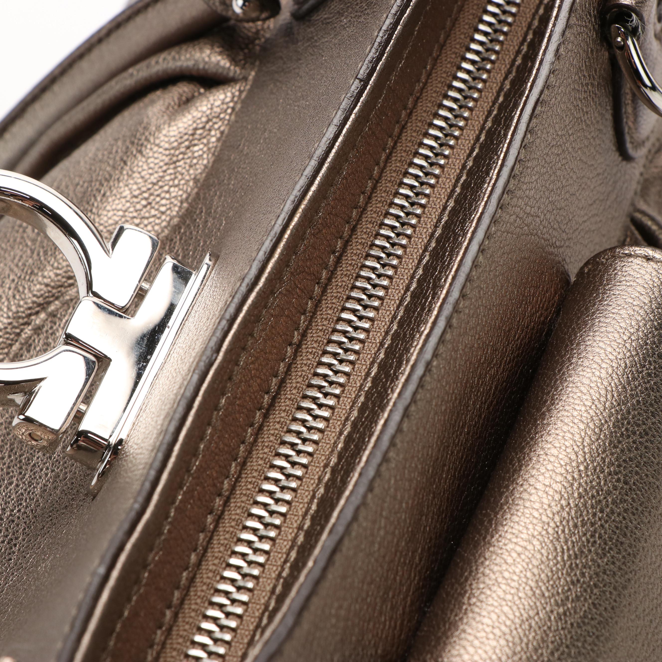 Salvatore Ferragamo Marissa Gancini Shoulder Bag in Metallic Leather