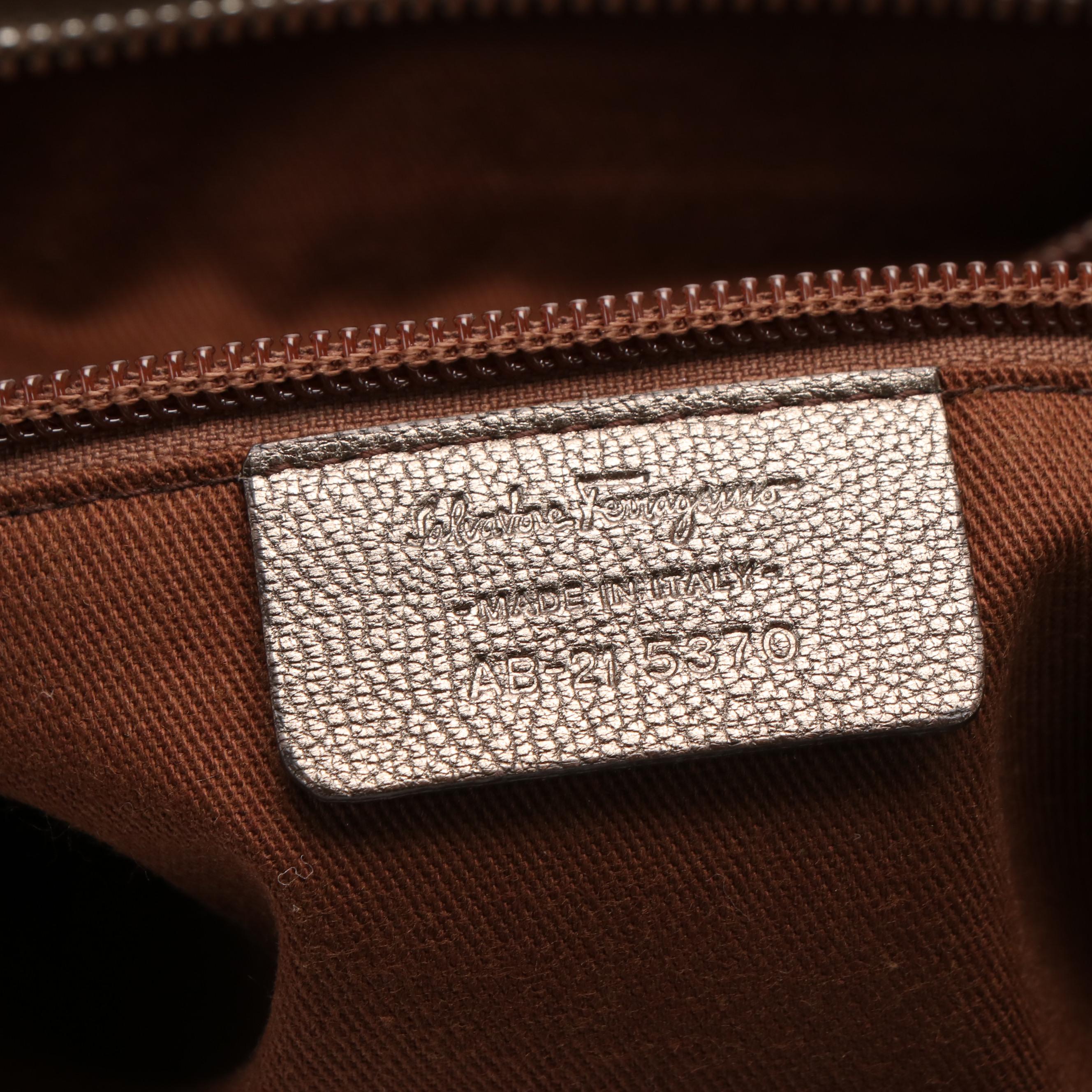 Salvatore Ferragamo Marissa Gancini Shoulder Bag in Metallic Leather