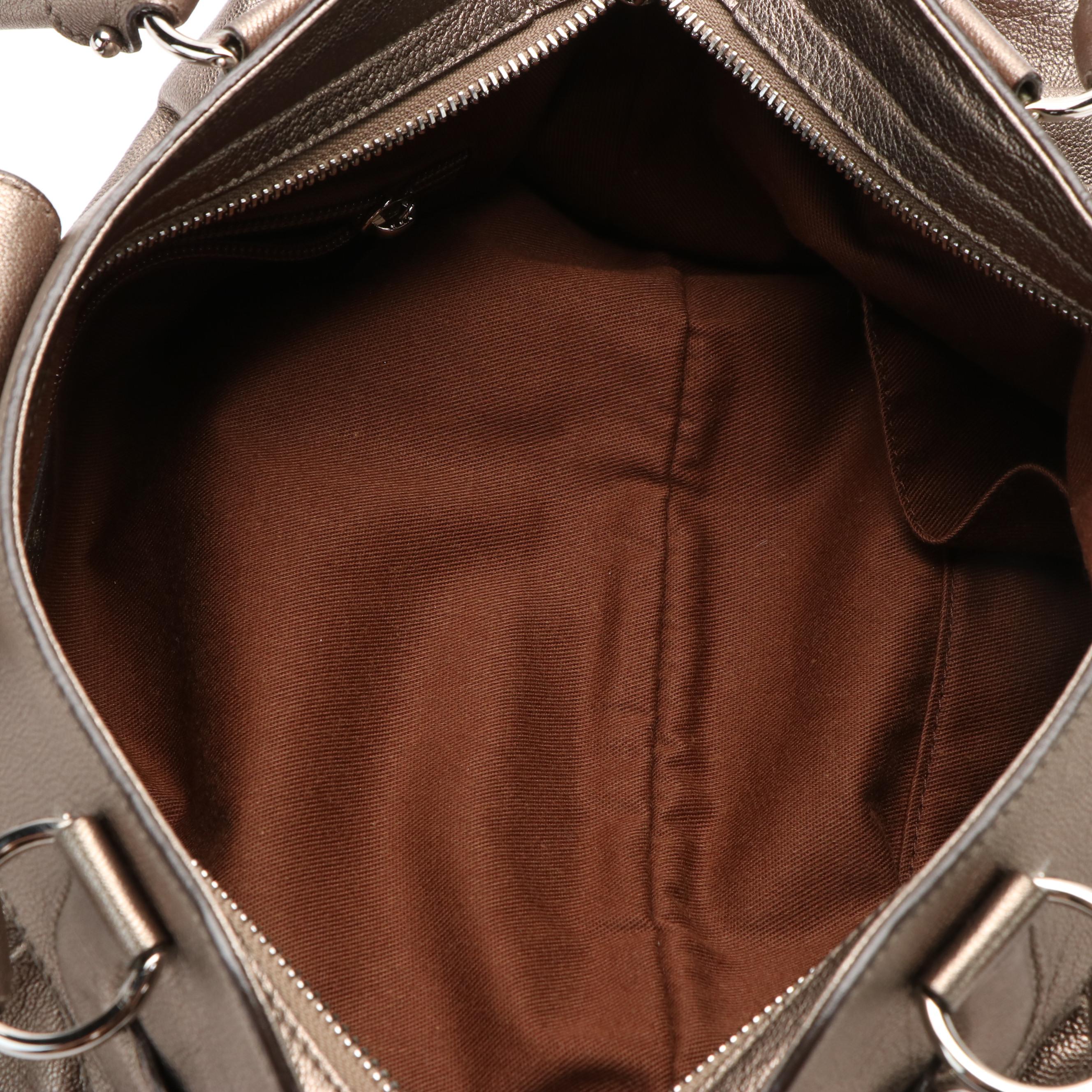 Salvatore Ferragamo Marissa Gancini Shoulder Bag in Metallic Leather