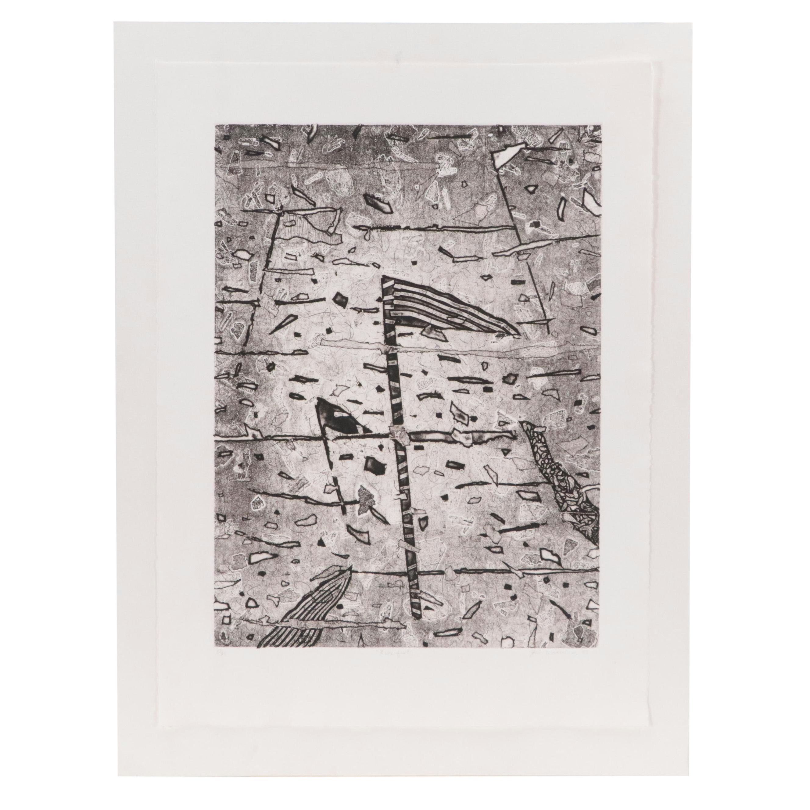 Jim Williams Etching "Riverfest," 1983