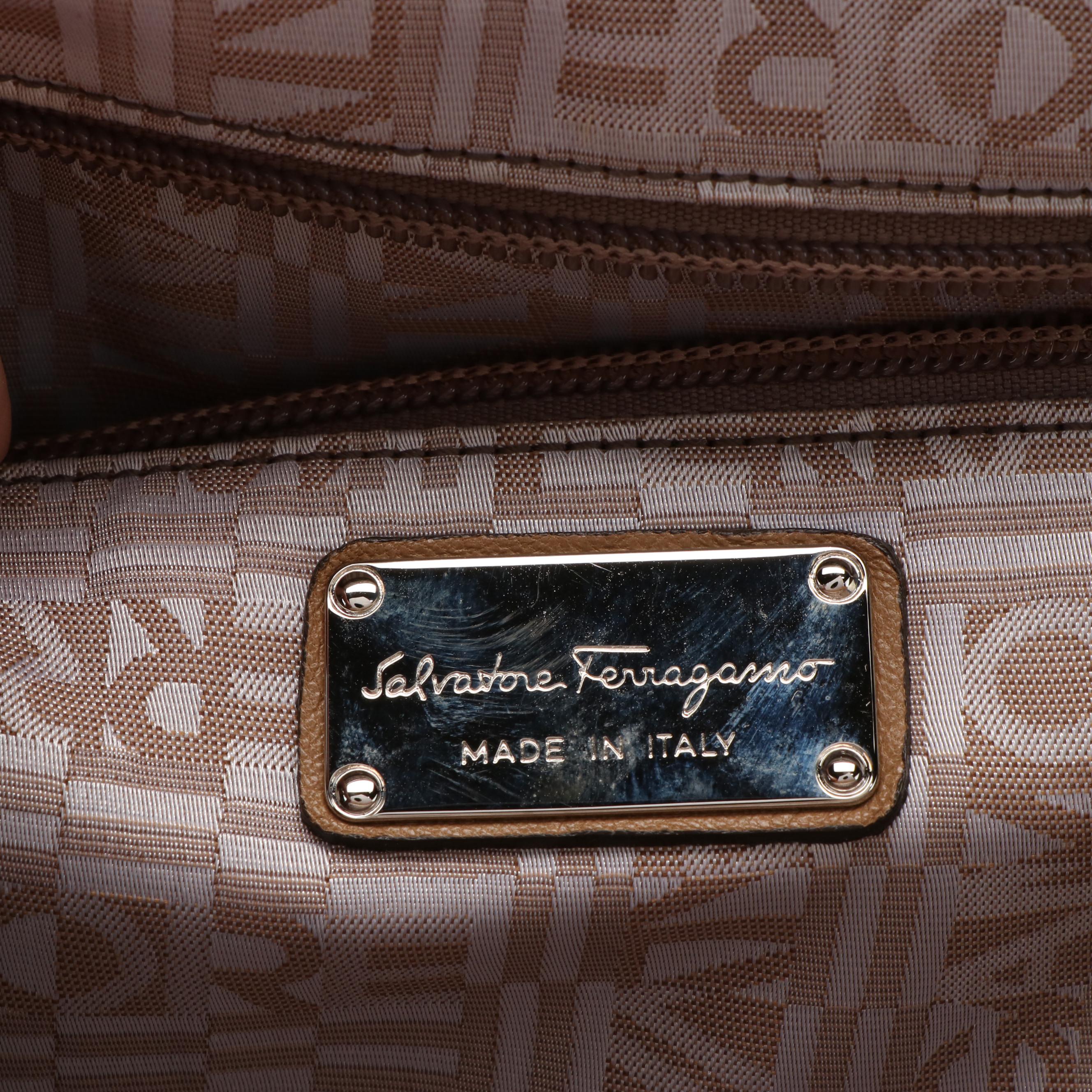 Salvatore Ferragamo Marissa Gancini Woven Wicker Basket and Leather Handle Bag