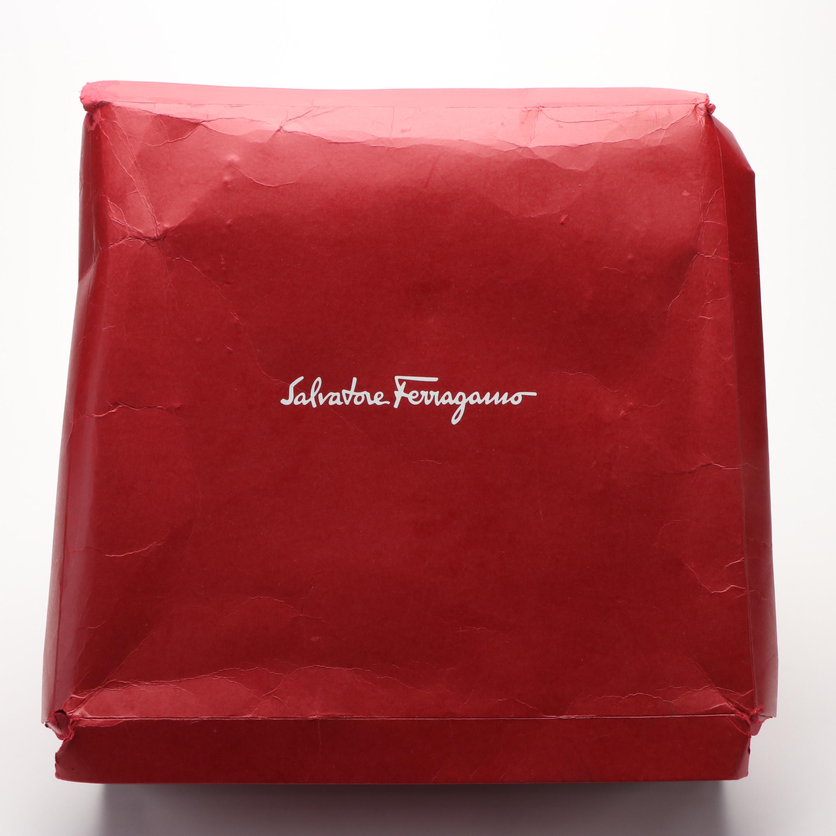 Salvatore Ferragamo Marissa Gancini Woven Wicker Basket and Leather Handle Bag